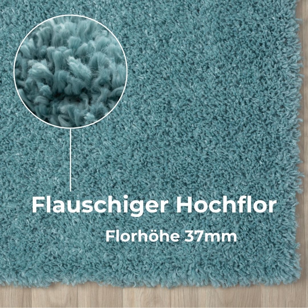 my home Hoogpolig vloerkleed Banji Uni-kleuren, zacht en fluffy, ook als loper en in rond verkrijgbaar