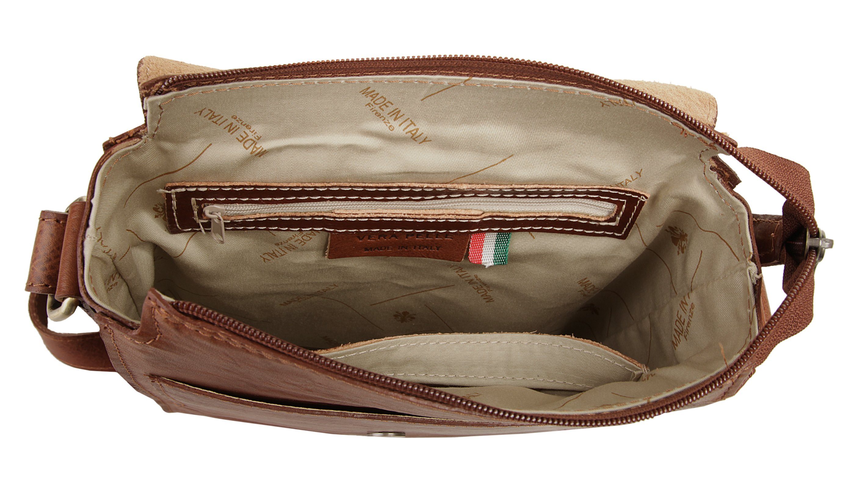 Piké Schoudertas echt leer, made in italy