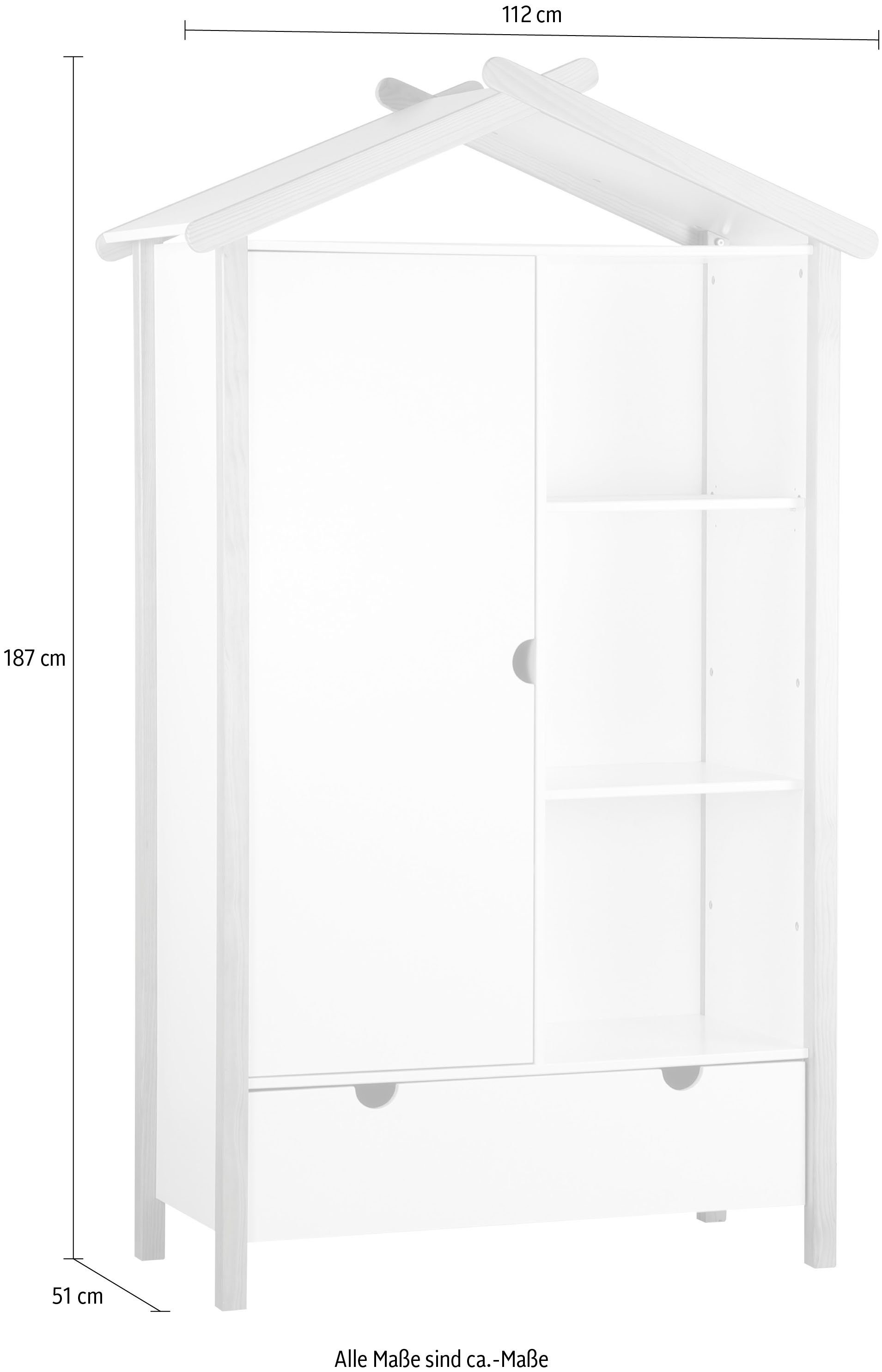 Lüttenhütt Kledingkast Dolidoo voor de kinderkamer