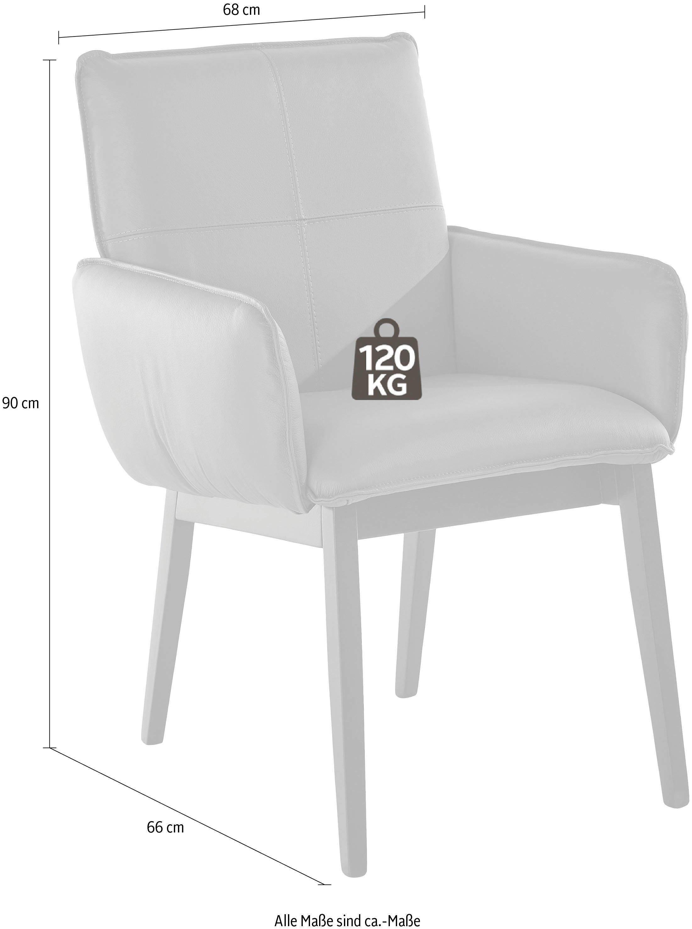 Home affaire Stoel met armleuningen Model 6 Bekleding van microvezel of leer, frame is beuken in zwart gelakt (2 stuks)