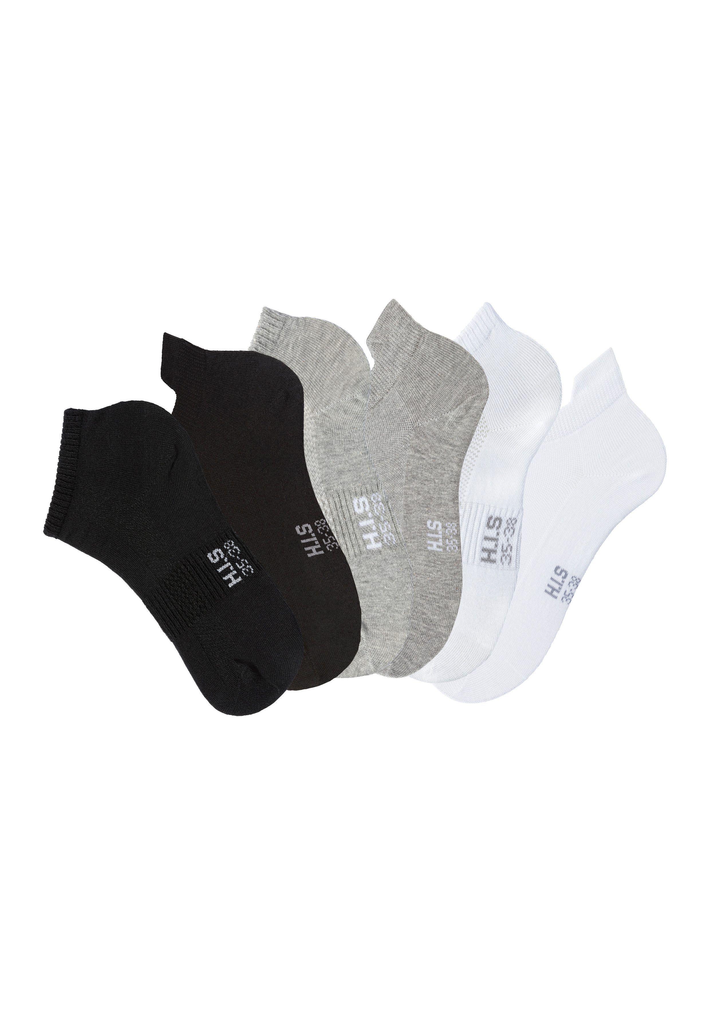 H.I.S Sportsokken Korte sokken en sneakersokken in één verpakking (set, 6 paar)