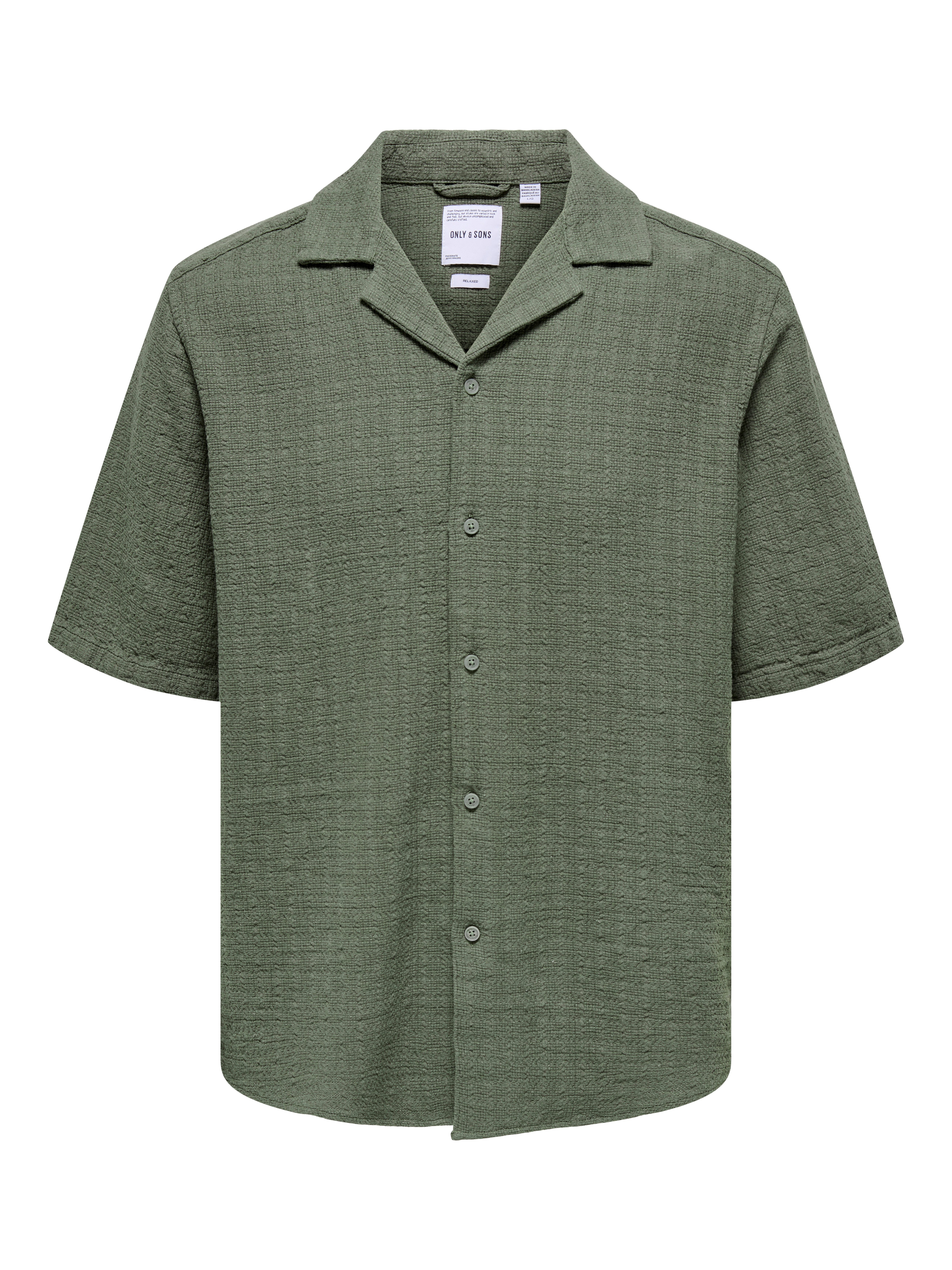 ONLY & SONS Overhemd met korte mouwen ONSLATHAM RLXSS RESORT LINEN STRUC 0257
