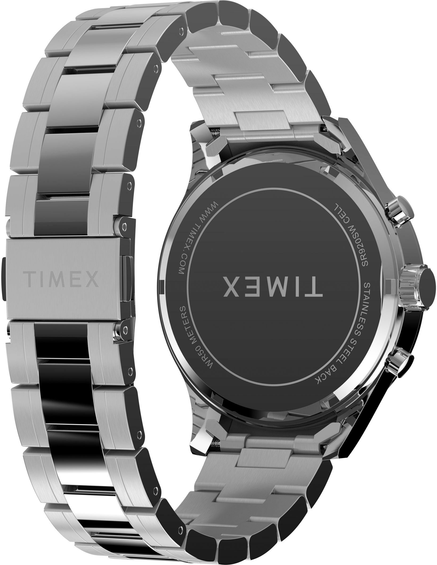 Timex Chronograaf DRESS CHRONO Quartz horloge, polshorloge, herenhorloge, roestvrijstalen band, stopwatchfunctie, dag
