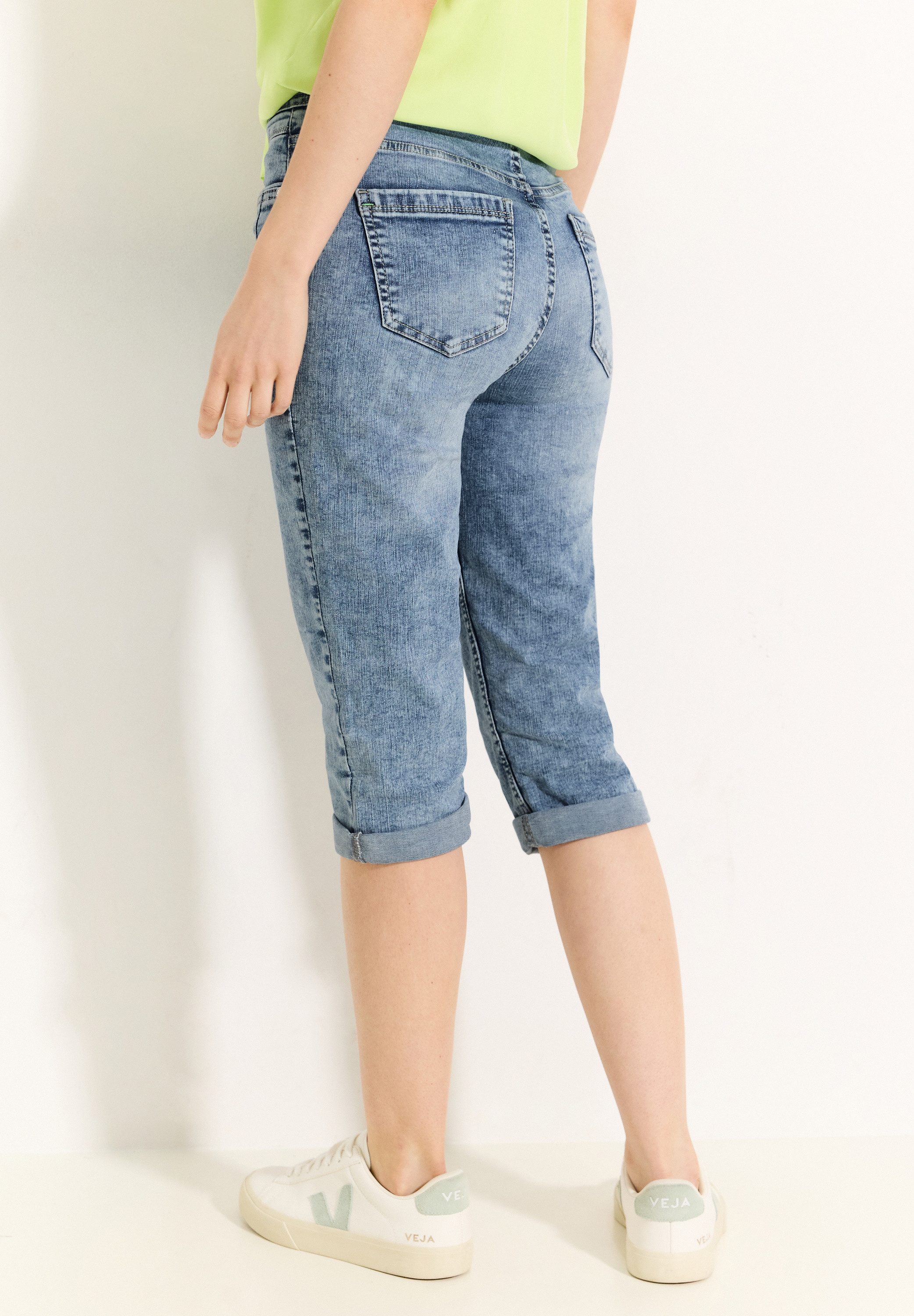 Cecil Jeansshort Stijl Toronto met decoratieve naden