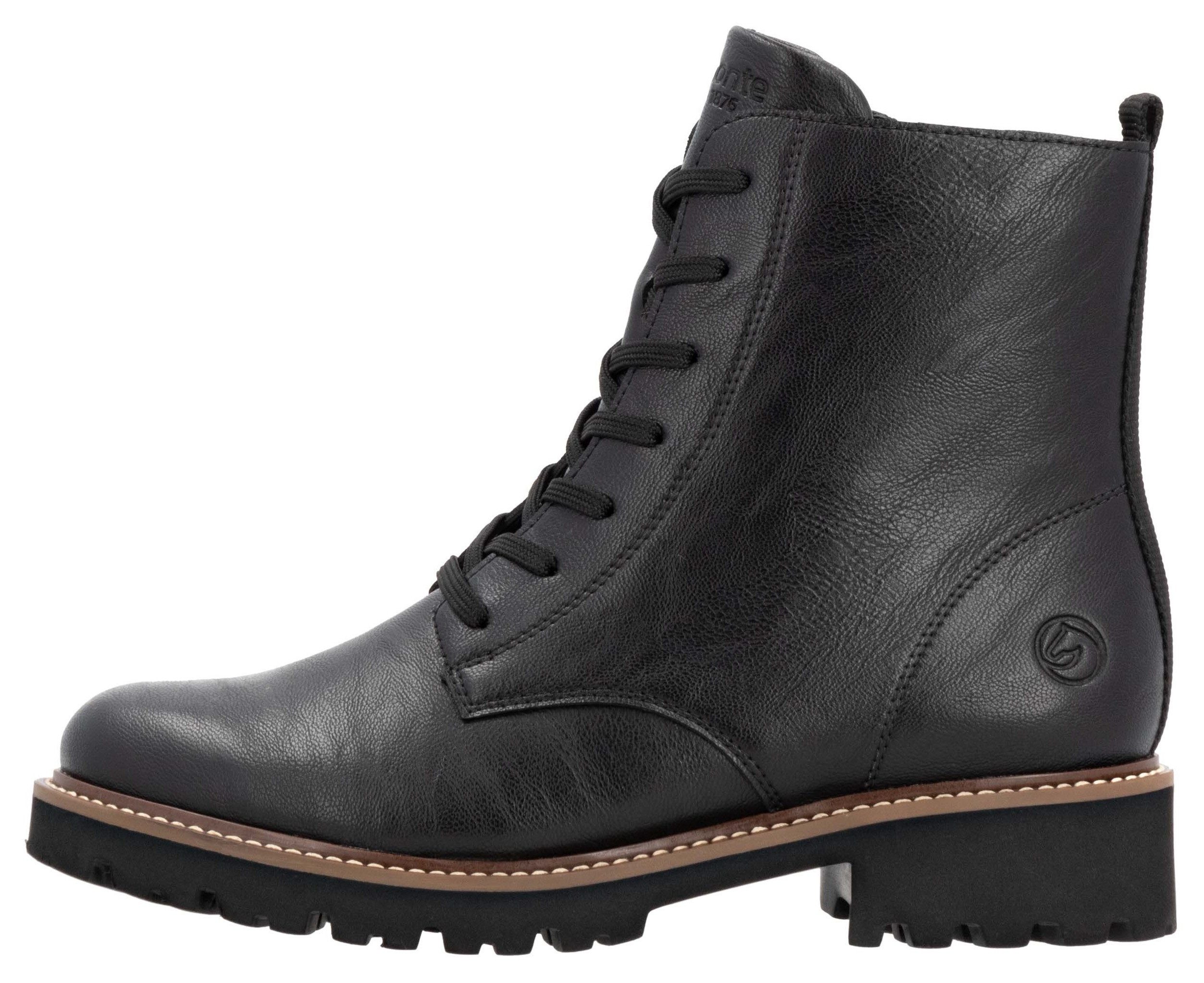 Remonte Veterschoenen blokhak, veterschoen, enkellaars in used look
