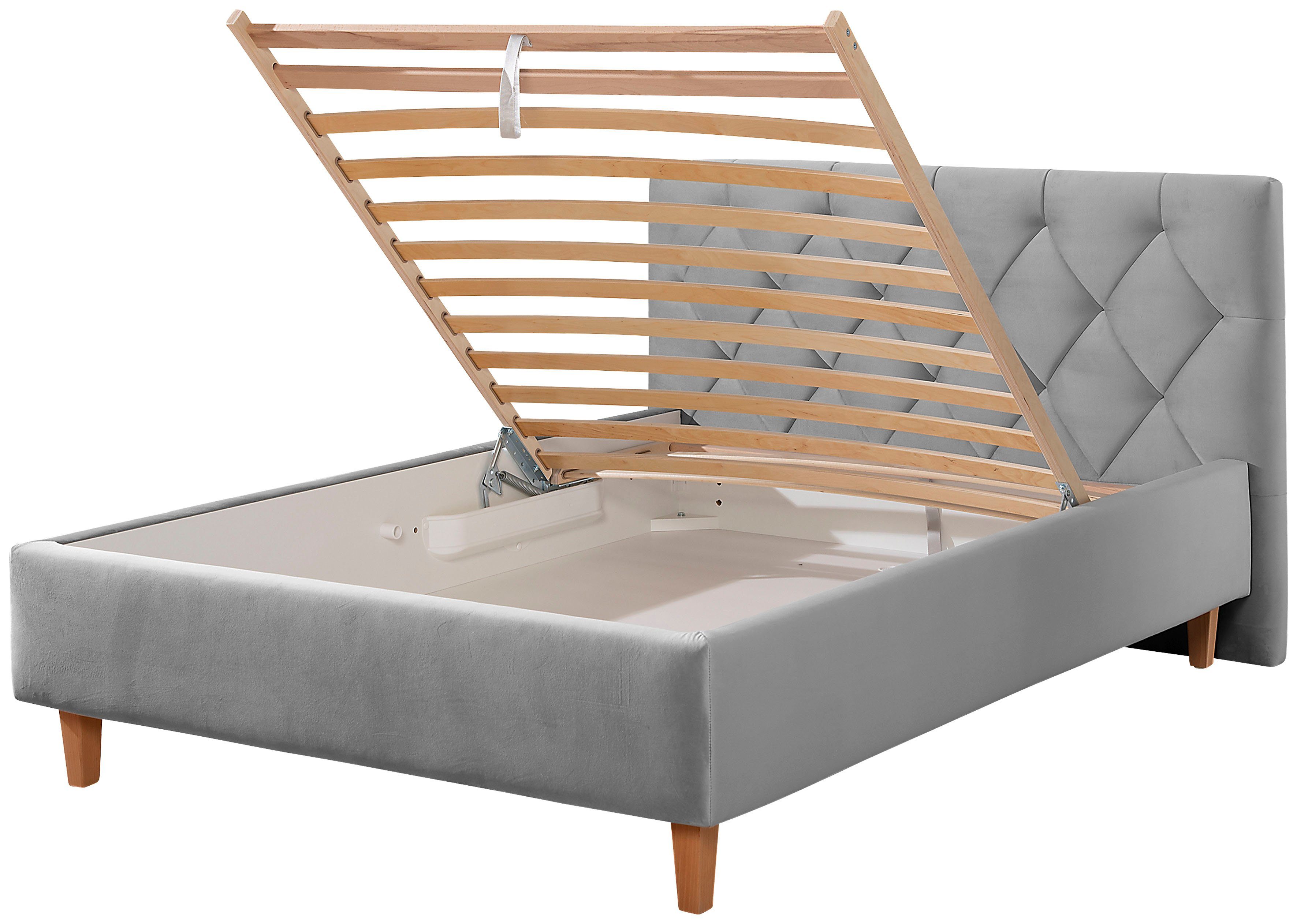 Guido Maria Kretschmer Home&Living Gestoffeerd bed Sunley 100 Kruisstiksel, hoofdbordhoogte 102 cm, zonder of met matras/lattenbodem