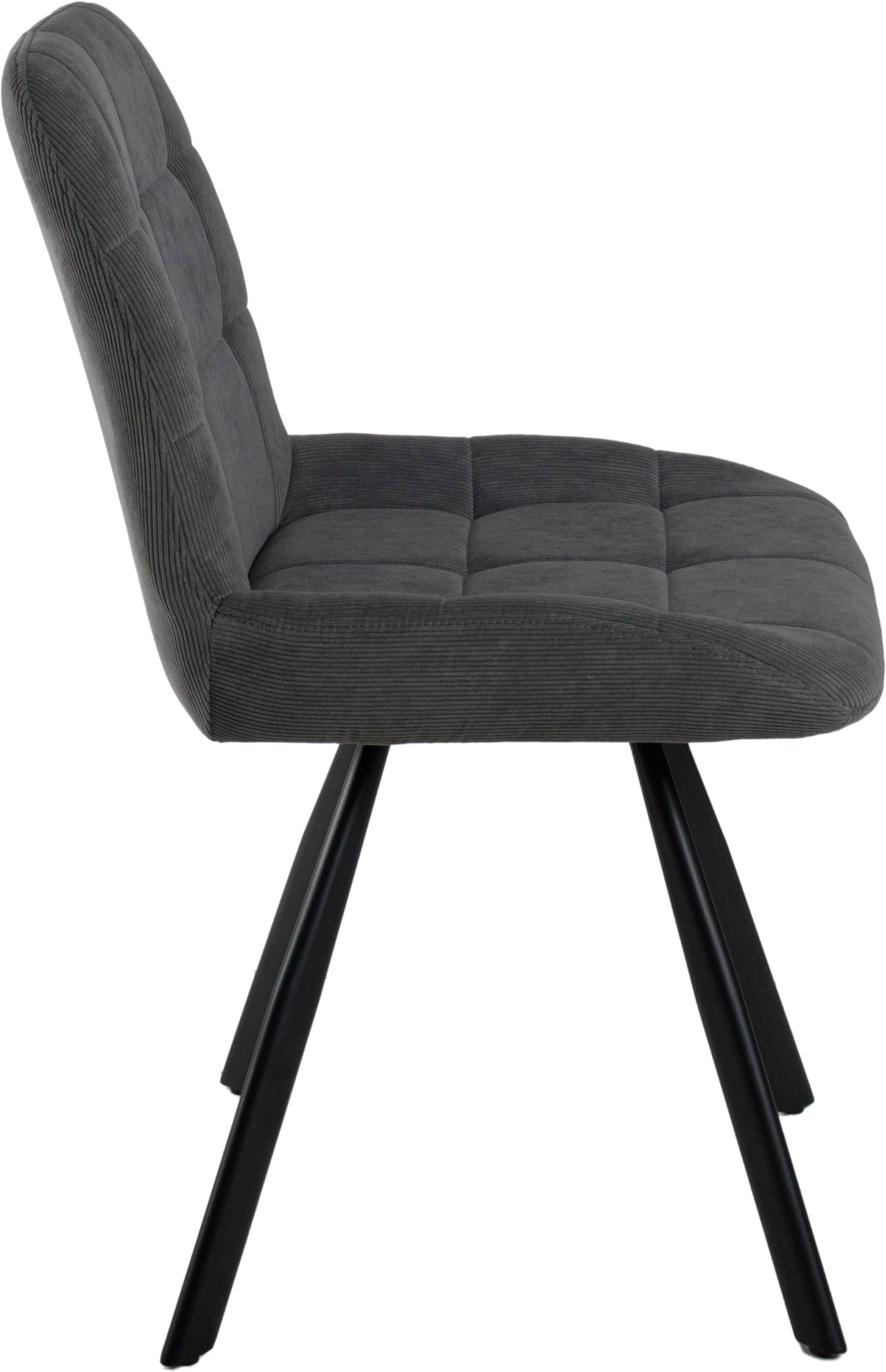 Duo Collection Eetkamerstoel Elli eetkamerstoel, set van 4 robuuste cord bekleding, gestikte bekleding, tot 110 kg belastbaar (set, 4 stuks)