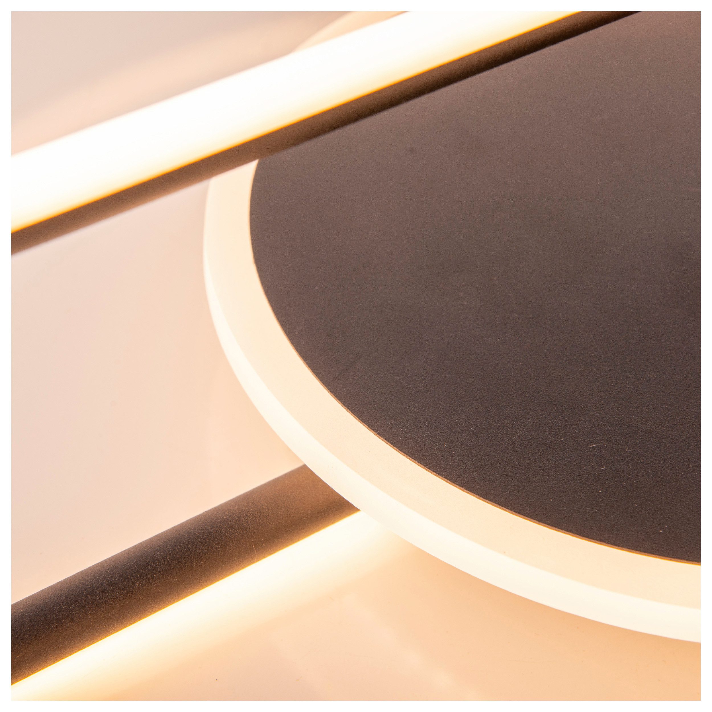 näve Led-plafondlamp BRENDAN geometrische combinatie van ellips en cirkel, d: 54cm, warm witte led (1 stuk)