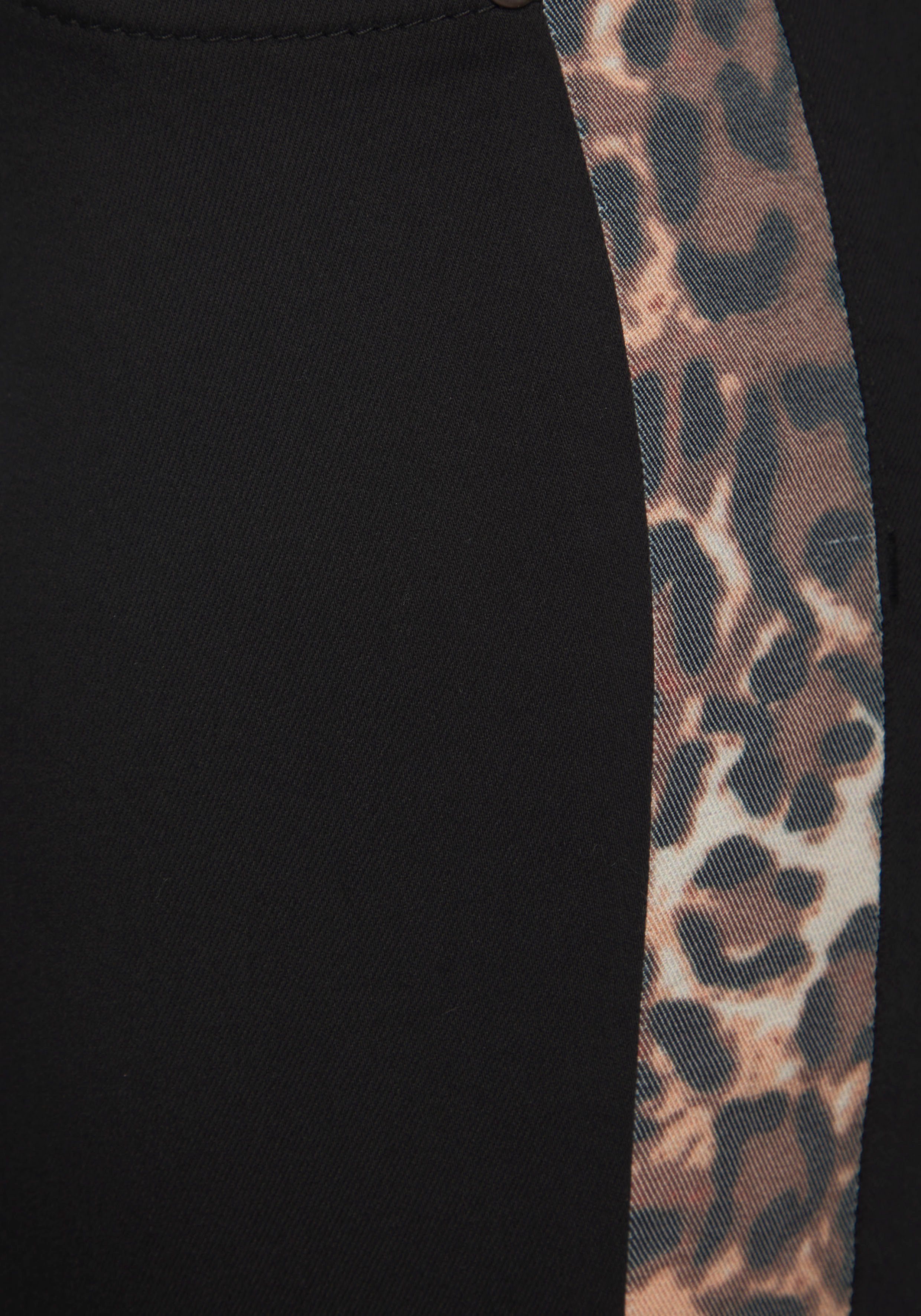 Lascana 7 8-jegging met dierenprint aan de zijkant elastische skinny jeans van katoenmix