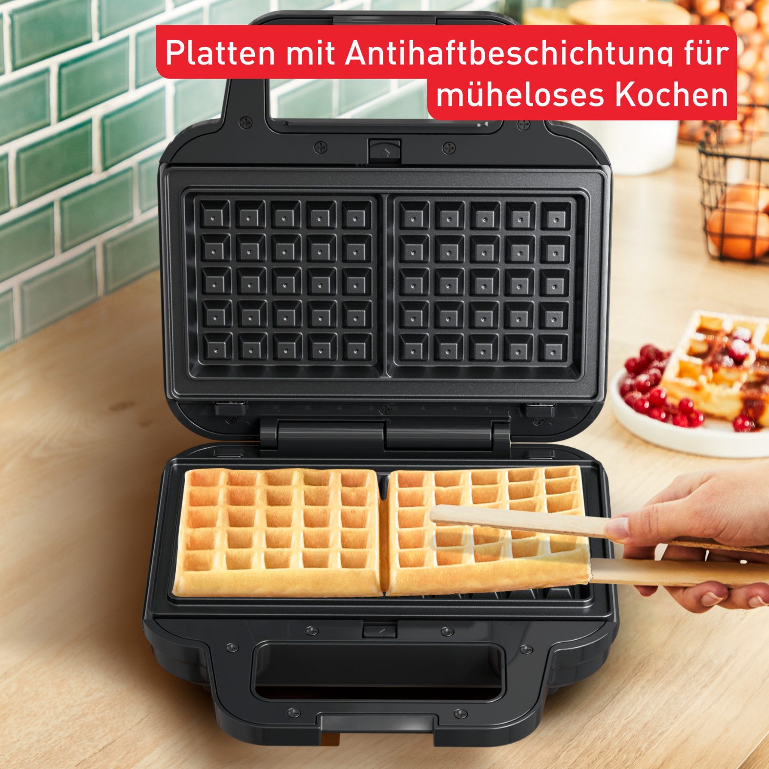 Tefal Sandwichmaker Ultracompact 3-in-1 Sandwich/Wafel/Panini, anti-aanbaklaag