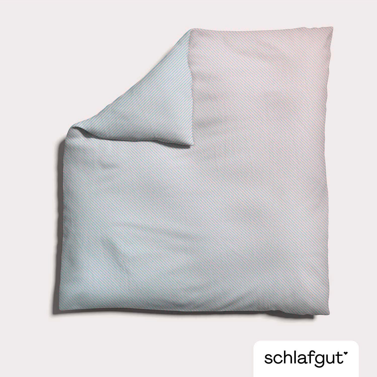 Schlafgut Dekbedovertrek Woven Satin fade met fijne strepen met kleurverloop, mix & match: bijpassende kussensloop verkrijgbaar (1 stuk)