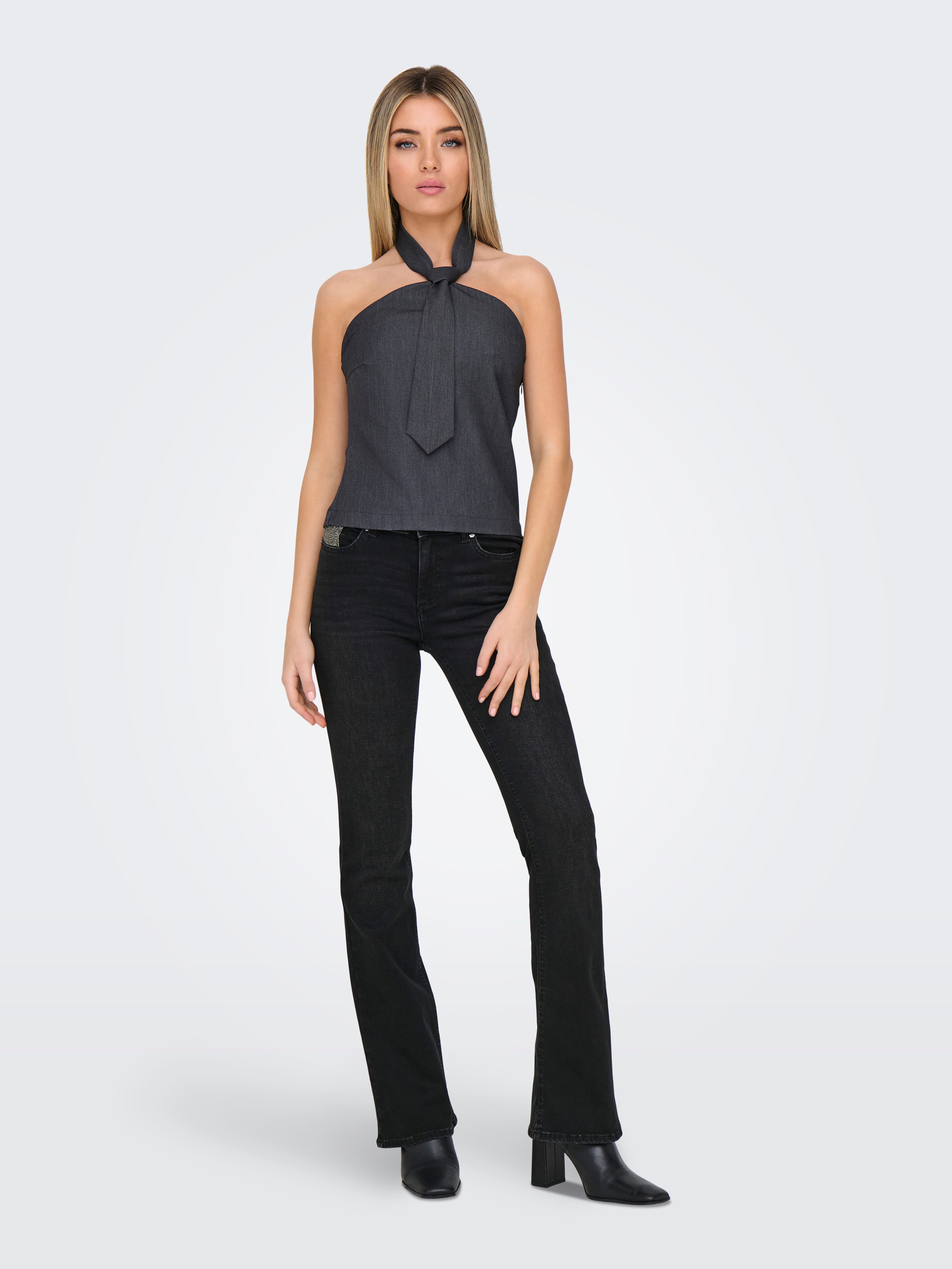 Only Bootcut jeans ONLBLUSH RHINESTONE MID FLARE DNM TAI