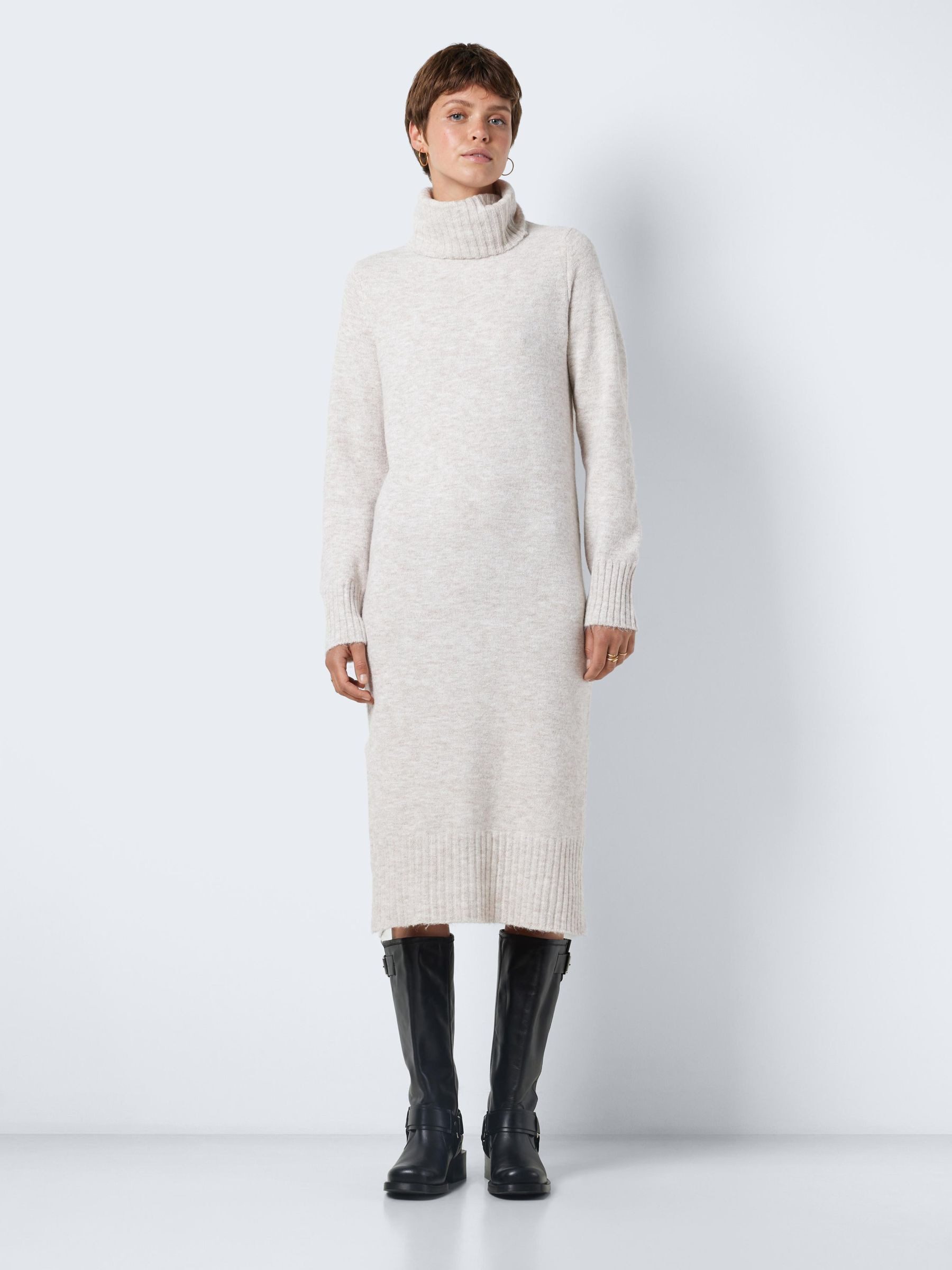 Noisy may Gebreide jurk NMVIOLA L/S ROLLNECK KNIT DRESS FWD NOOS
