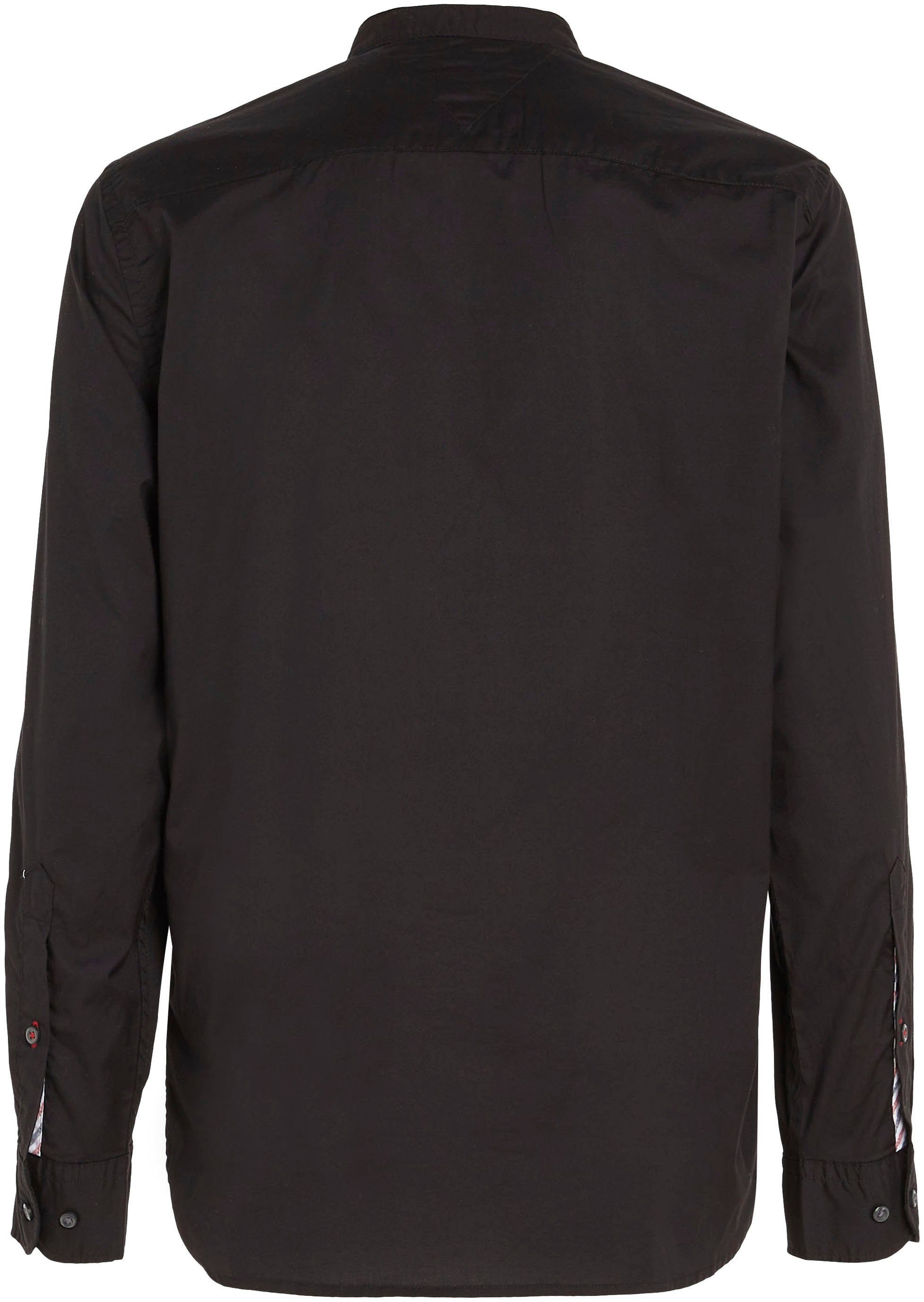 Tommy Hilfiger Overhemd met lange mouwen NATURAL SOFT SOLID MAO RF SHIRT met tommy hilfiger merkrand binnenin de mouwopening