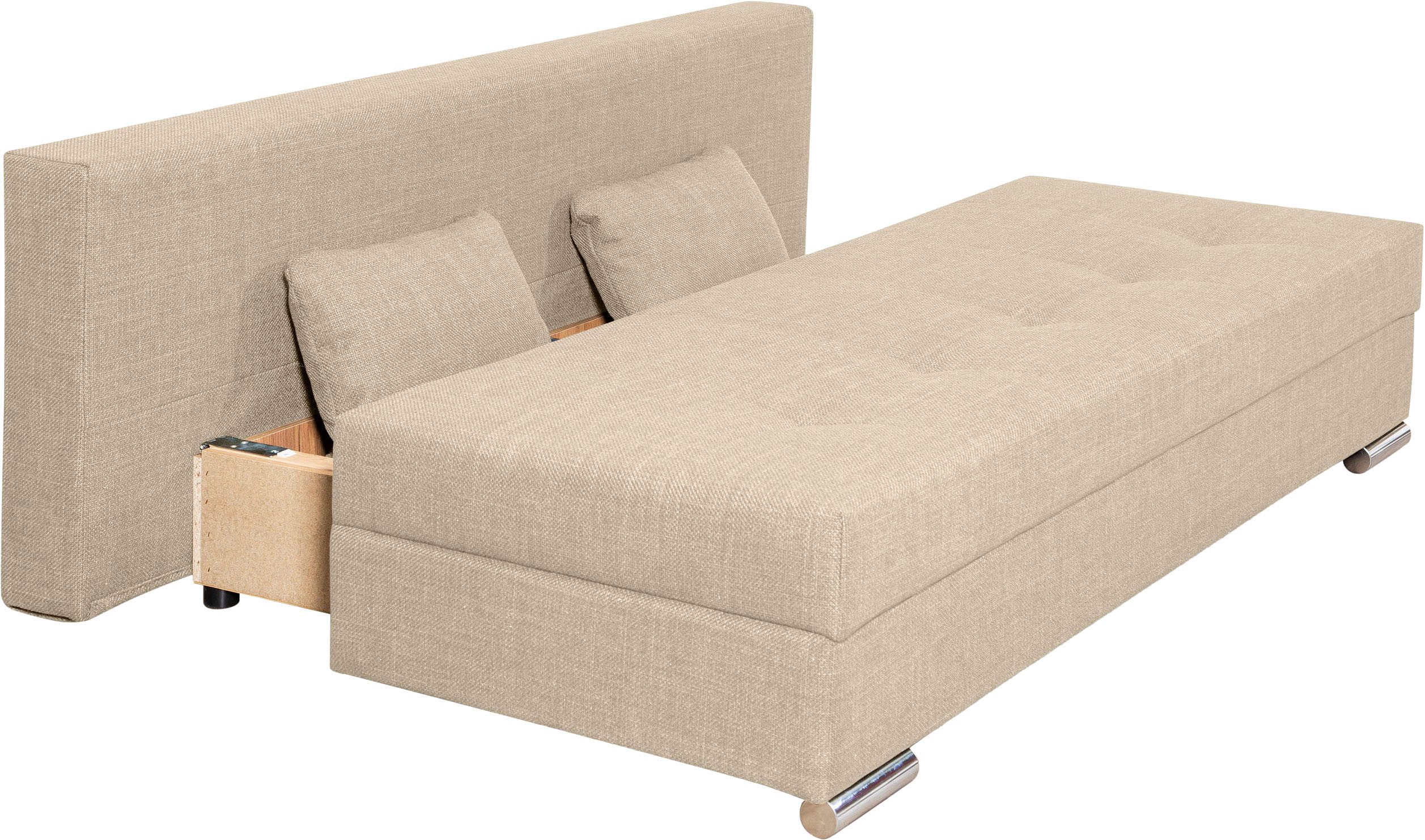 COLLECTION AB Slaapbank Tania met bedfunctie en bedlade comfortabele zitcomfort: veren-kern bekleding, inclusief rugkussen