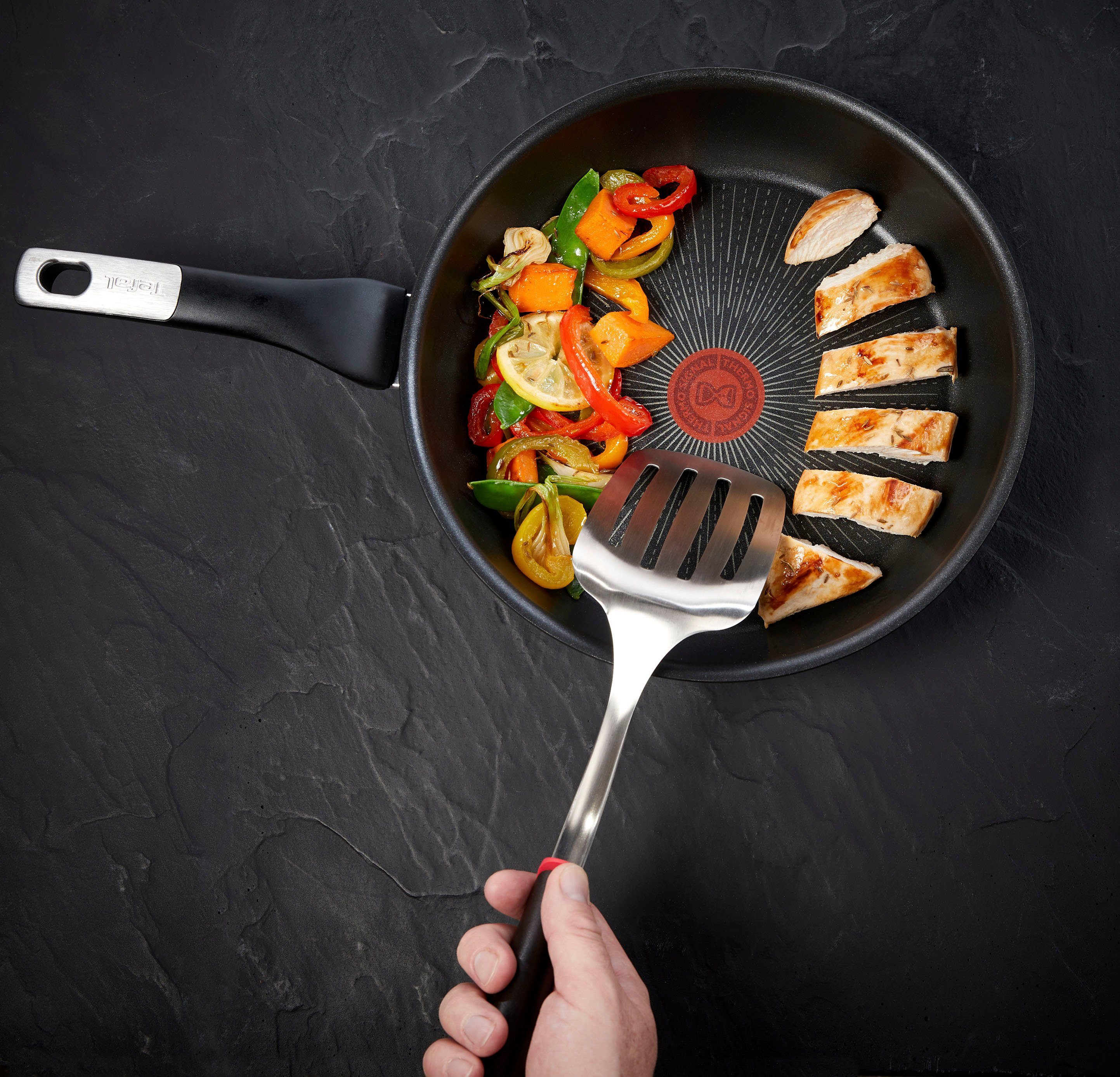 Tefal Koekenpan Unlimited kratzbestendig, inductiepan, temperatuurindicator, gemaakt in frankrijk (1-delig)