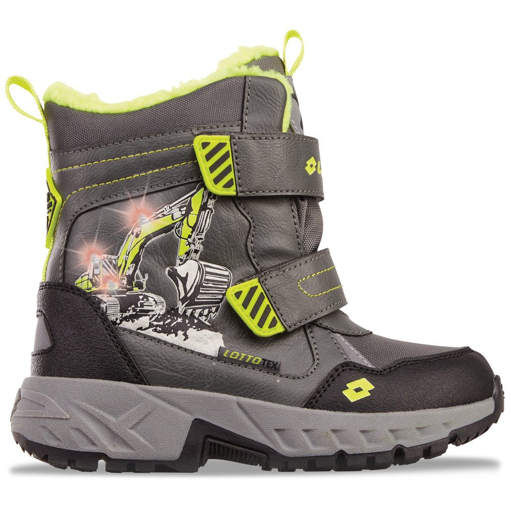 lotto Klittenbandboots - met print en led's aan de buitenkant wandelen & outdoor maat 28 grijs