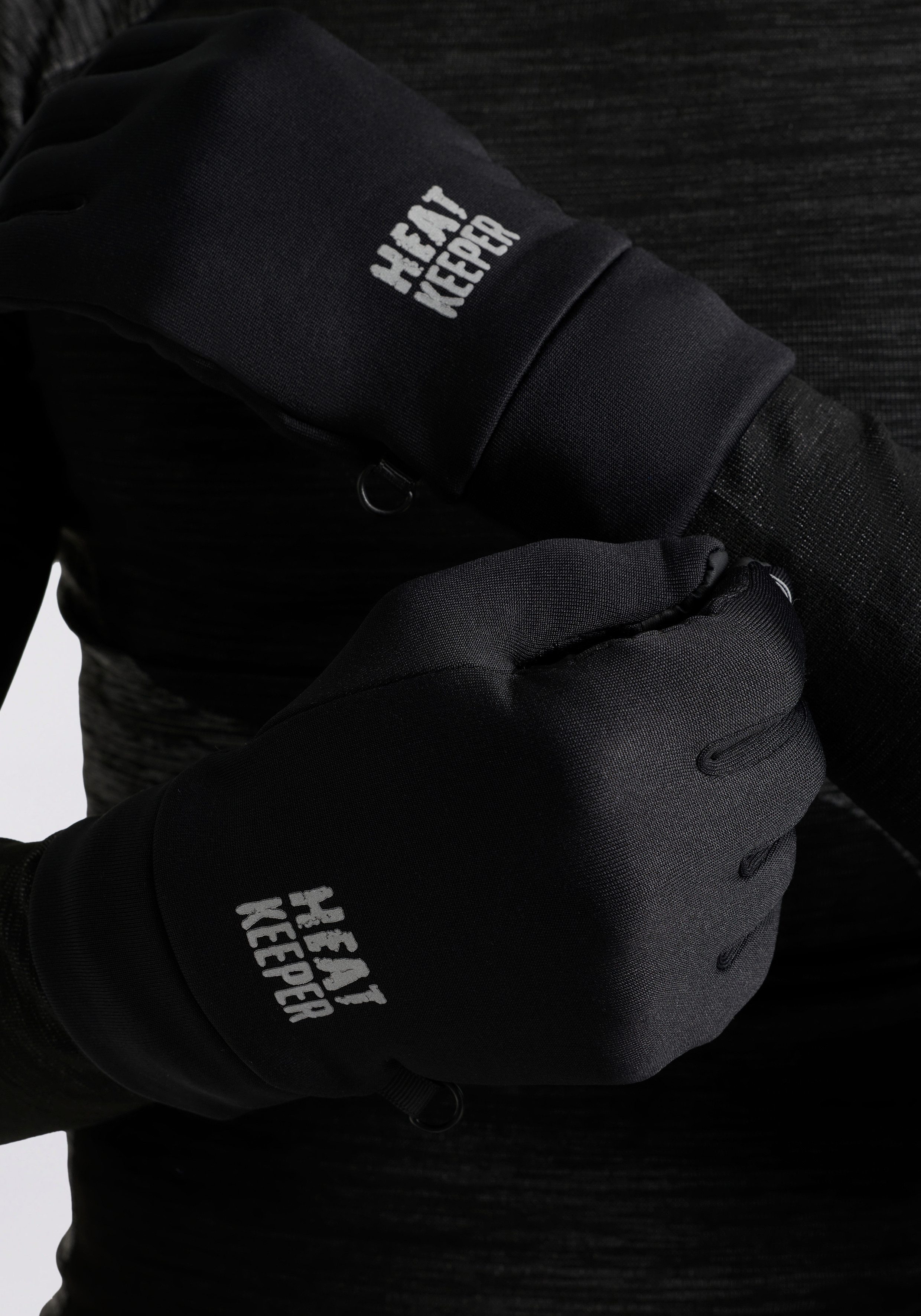 HEAT keeper Fleece-handschoenen met siliconen afwerking op de handpalm en i-touch profielen op de duim