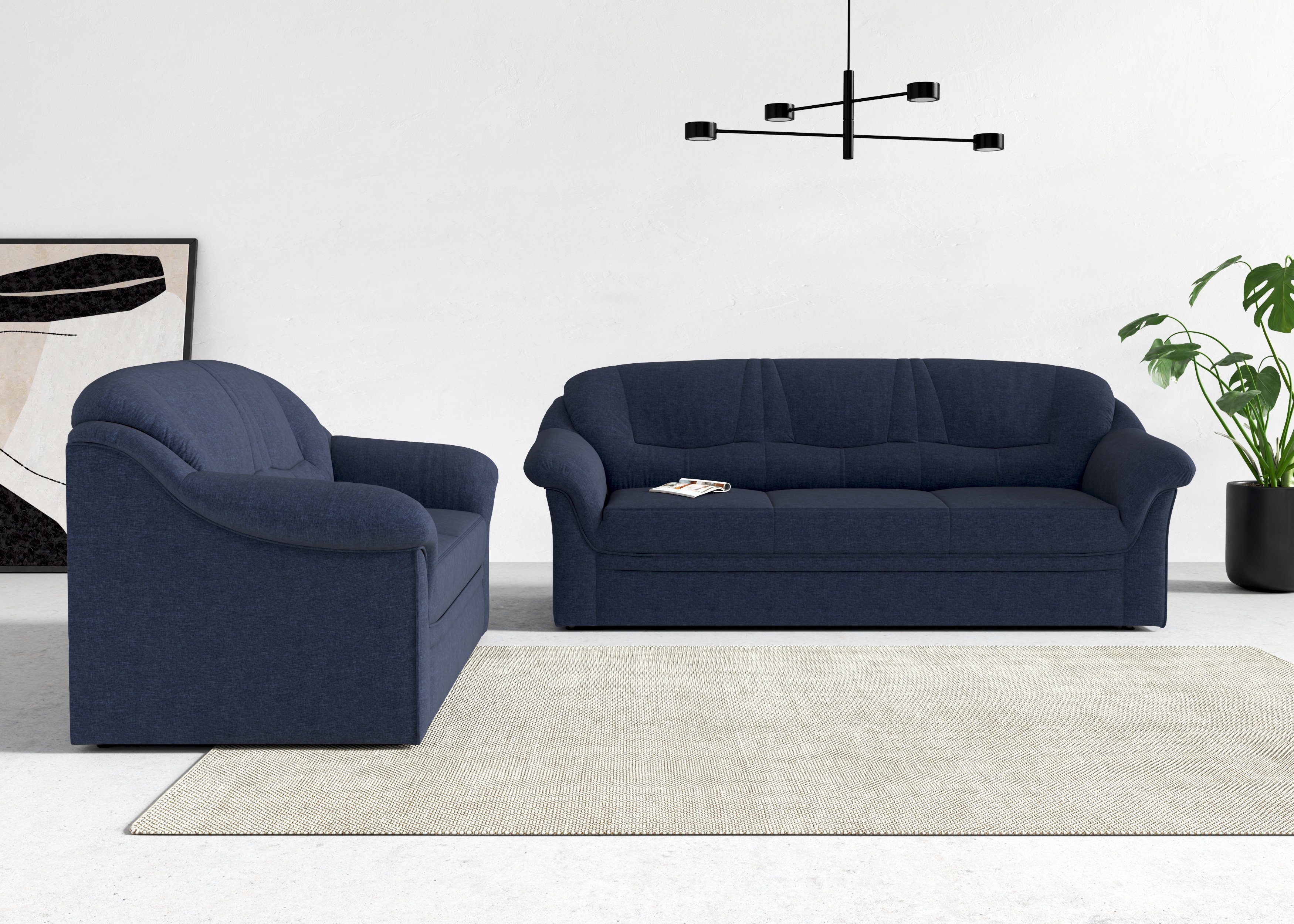 DOMO collection 3-zitsbank Montana voor kleine ruimtes, breedte 184cm, comfortabel en tijdloos