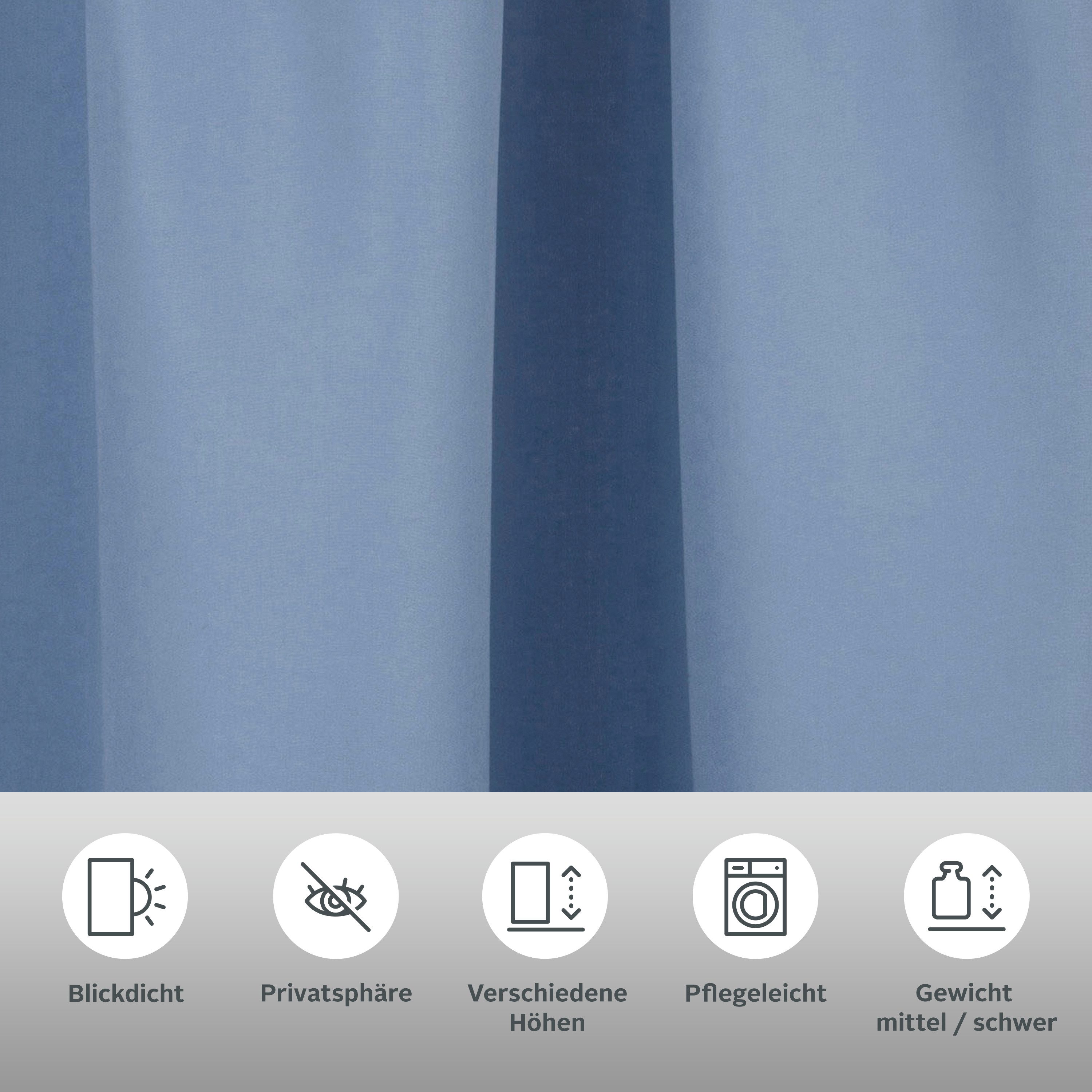Home affaire Gordijn Parry 2-pack, ondoorzichtig, monochroom, basic, effen, bestseller (2 stuks)