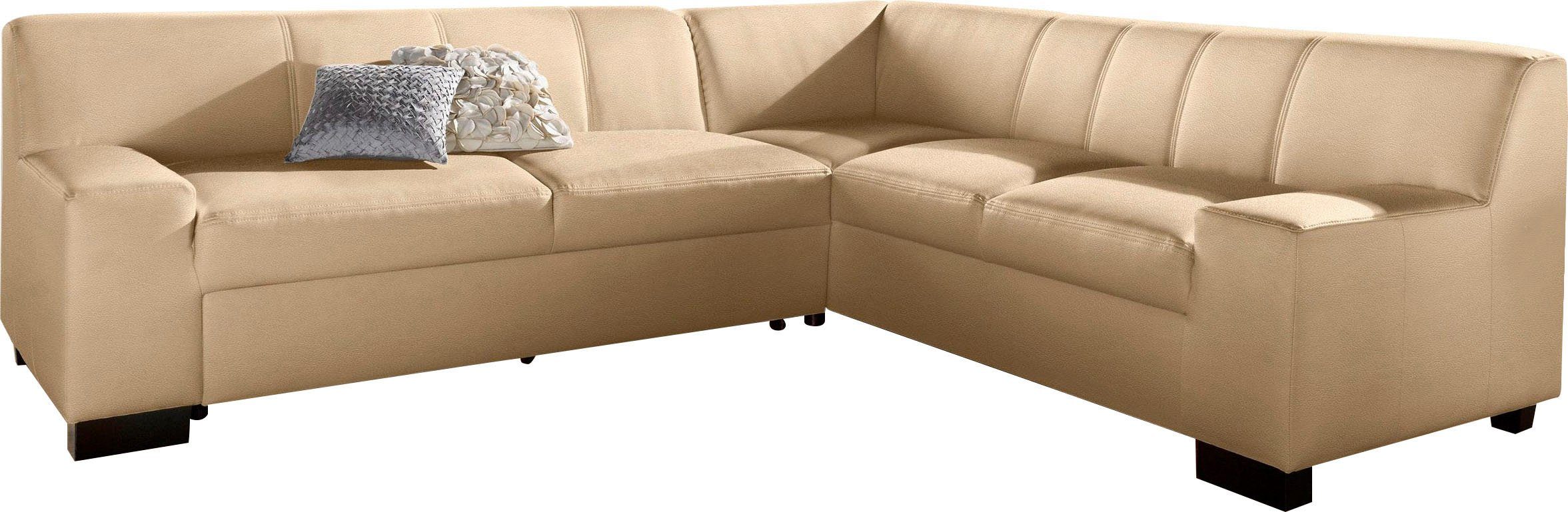 DOMO collection Hoekbank Norma Top, elegant en modern, platte armleuningen, L-vorm