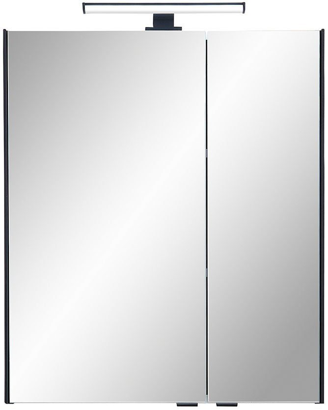 Saphir Badkamerserie Quickset 395 3-delig, wastafelonderkast met led-spiegelkast Middel kast, incl. deurdemper, 6 deuren, 1 lade, badkamer set (4-delig)