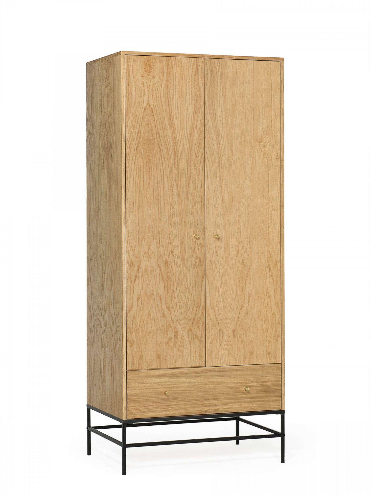 Woodman Kledingkast FLORA Eikenfineer, metalen onderstel, breedte 80 cm