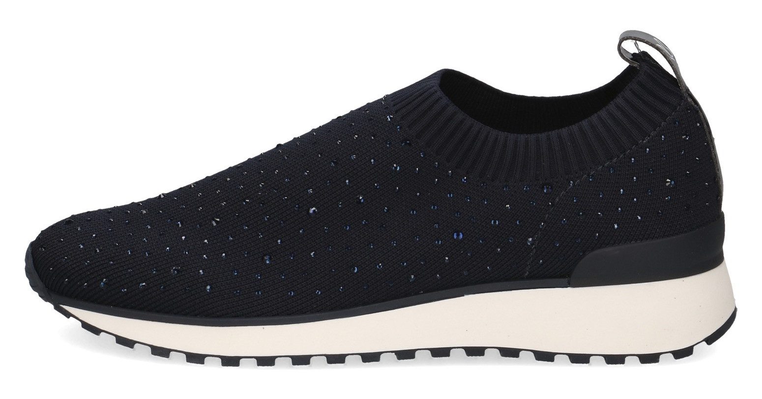 Caprice Slip-on sneakers slipper, vrijetijdsschoen, lage schoen met fonkelende strass-steentjes