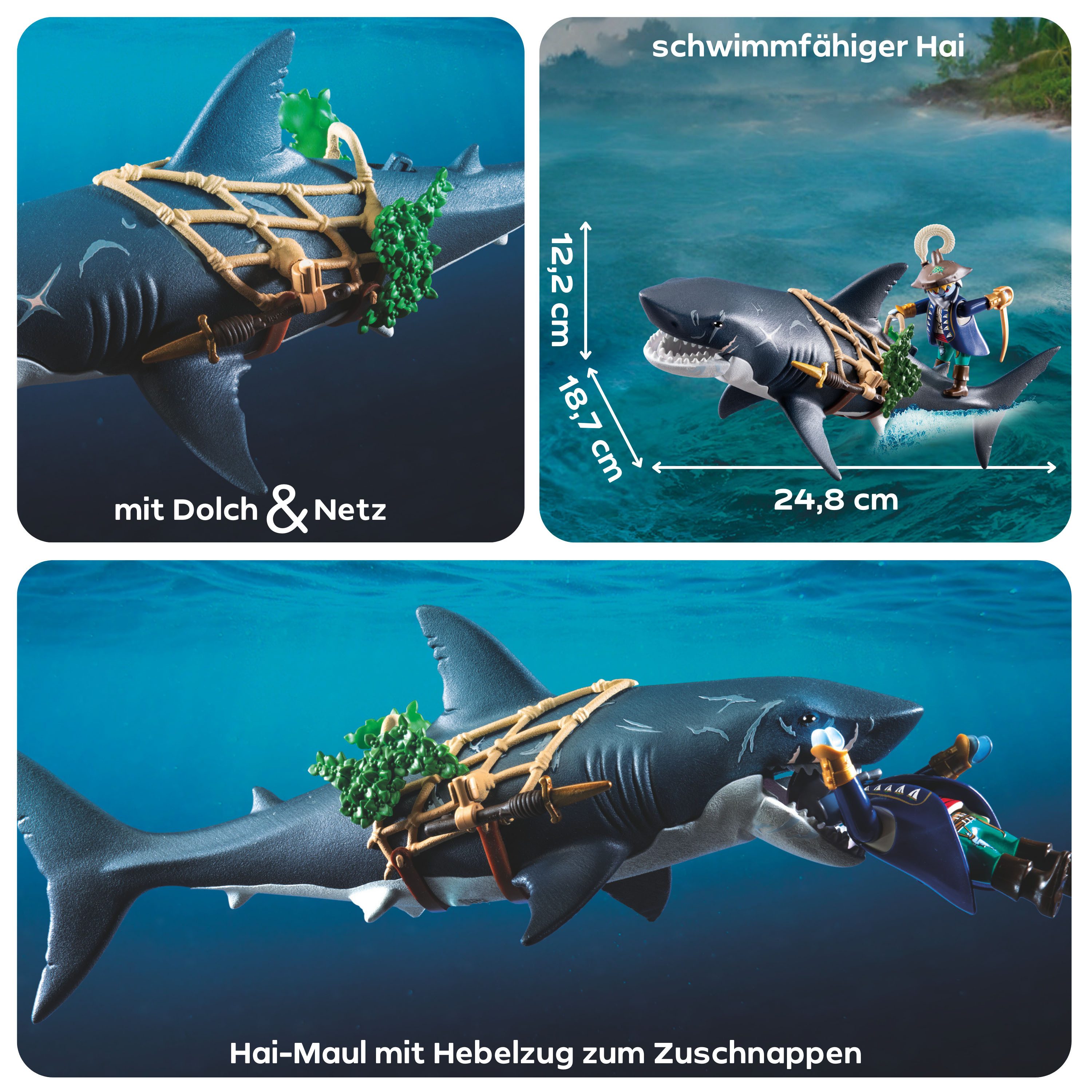 Playmobil® Constructie-speelset Gefahr durch Riesenhai (71793), Playmobil Pirates (21-delig)