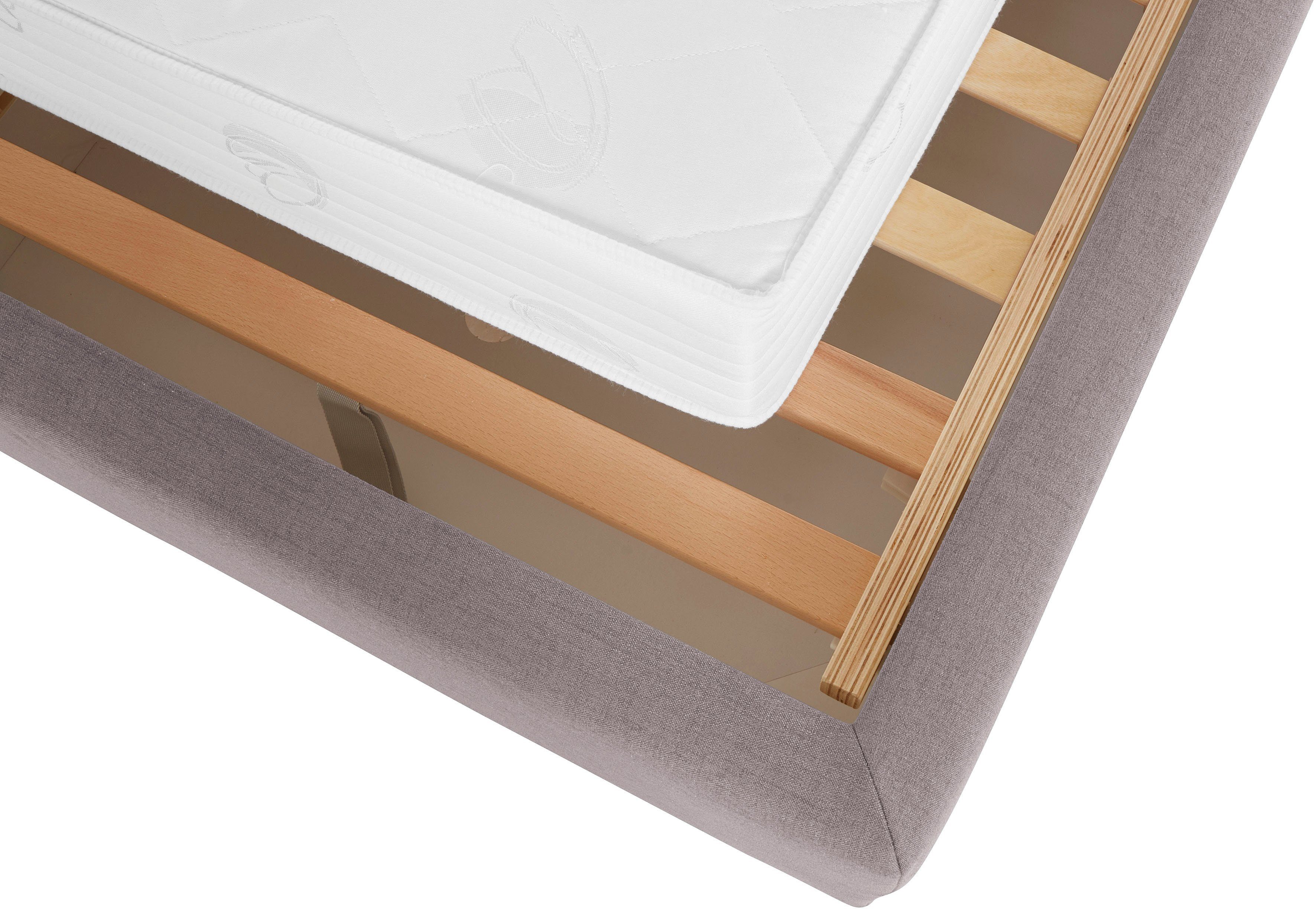 Guido Maria Kretschmer Home&Living Gestoffeerd bed Sunley 140 Kruisstiksel, hoofdbordhoogte 142 cm, zonder of met matras/lattenbodem