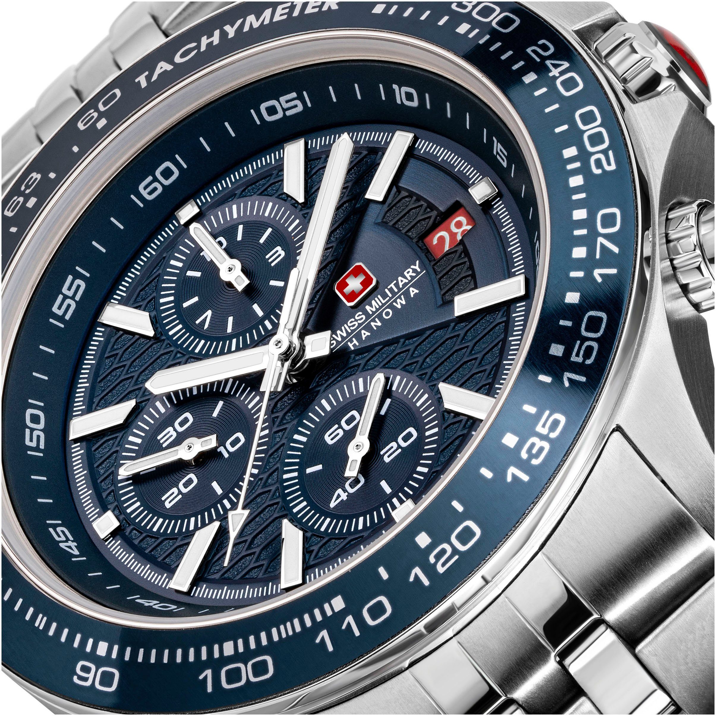 Swiss Military Hanowa Chronograaf WATCHMAN Quartzhorloge, herenhorloge, datum, stopwatchfunctie, saffierglas, Swiss Made