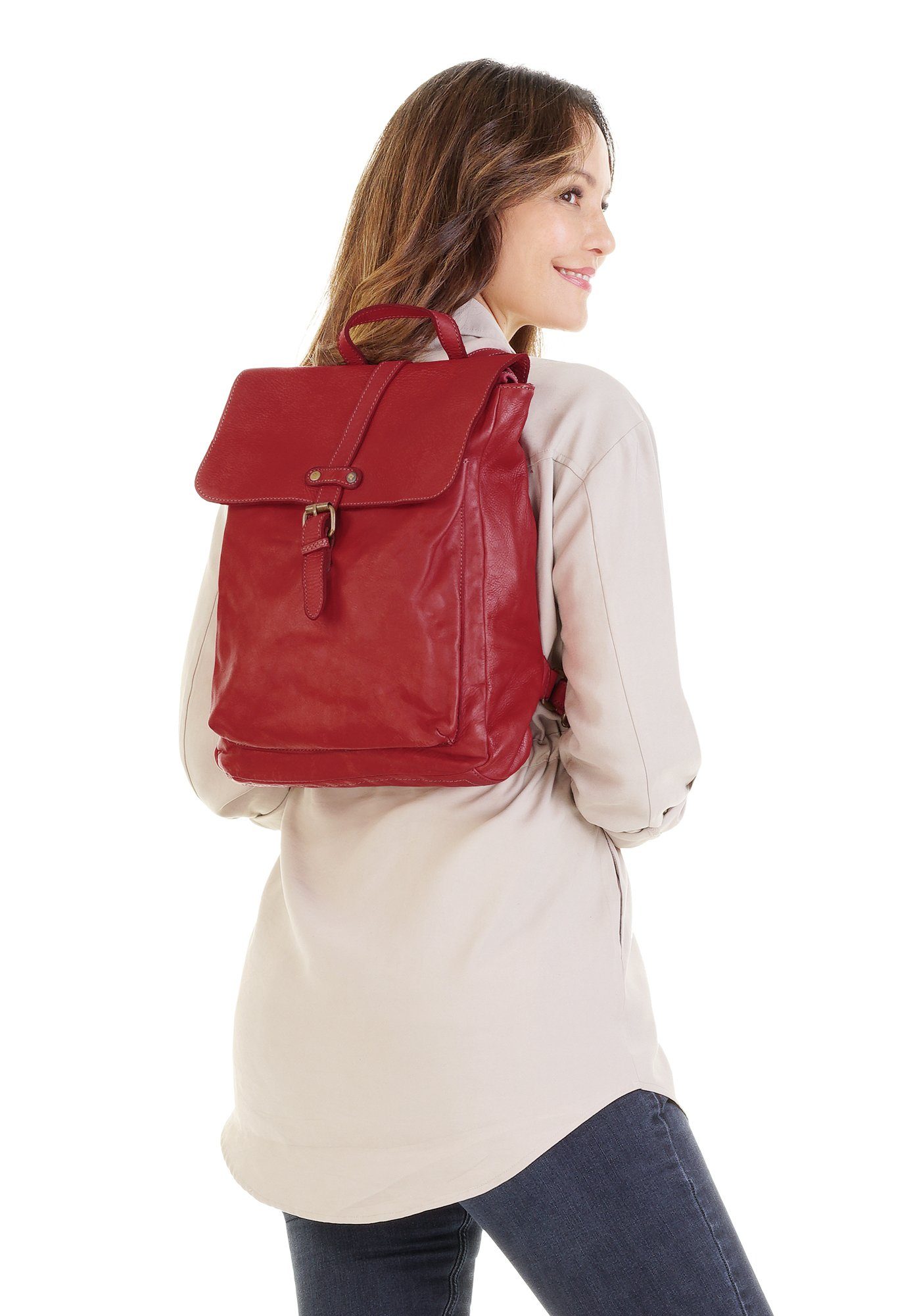 Samantha Look Rugzak echt leer, made in italy