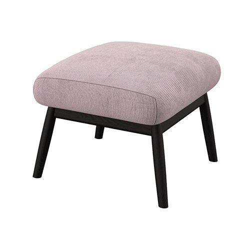FLEXLUX Hocker Padova Voetenbank/poef voor oorfauteuil, zwarte poten hockers paars