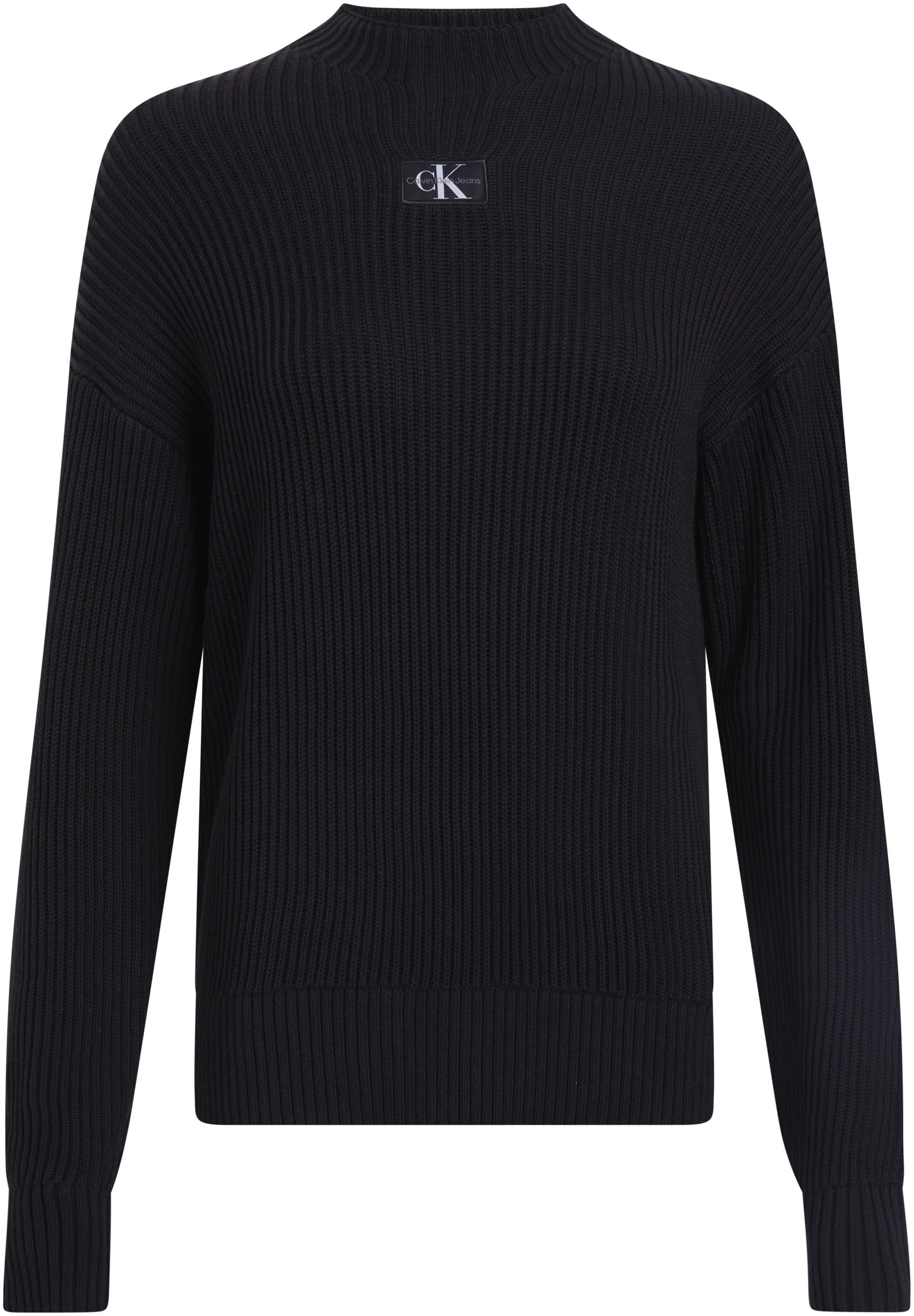 Calvin Klein Trui met staande kraag WOVEN LABEL LOOSE SWEATER