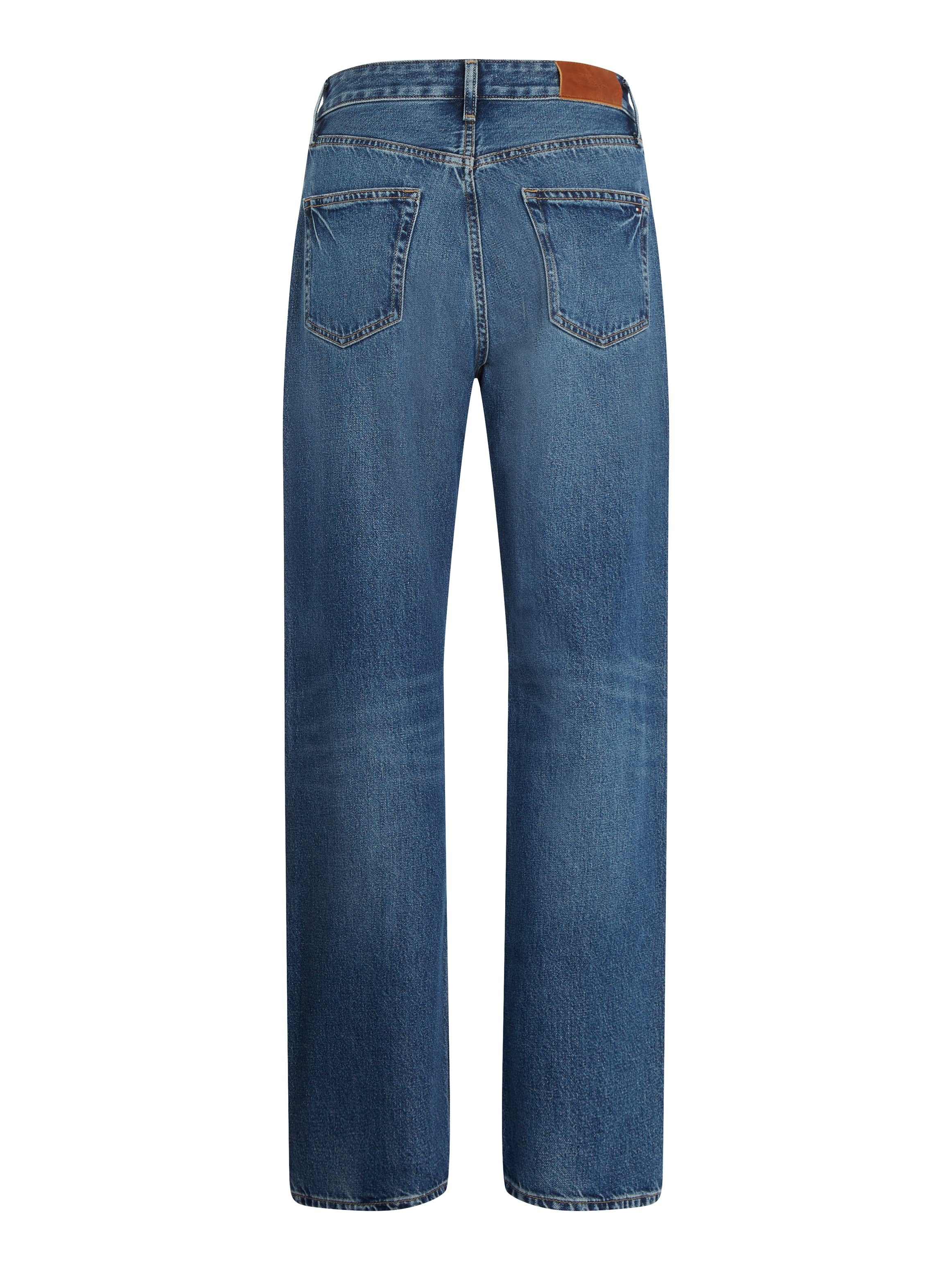 Tommy Hilfiger Straight jeans LOOSE STRAIGHT RW KLO met lederen logo patch