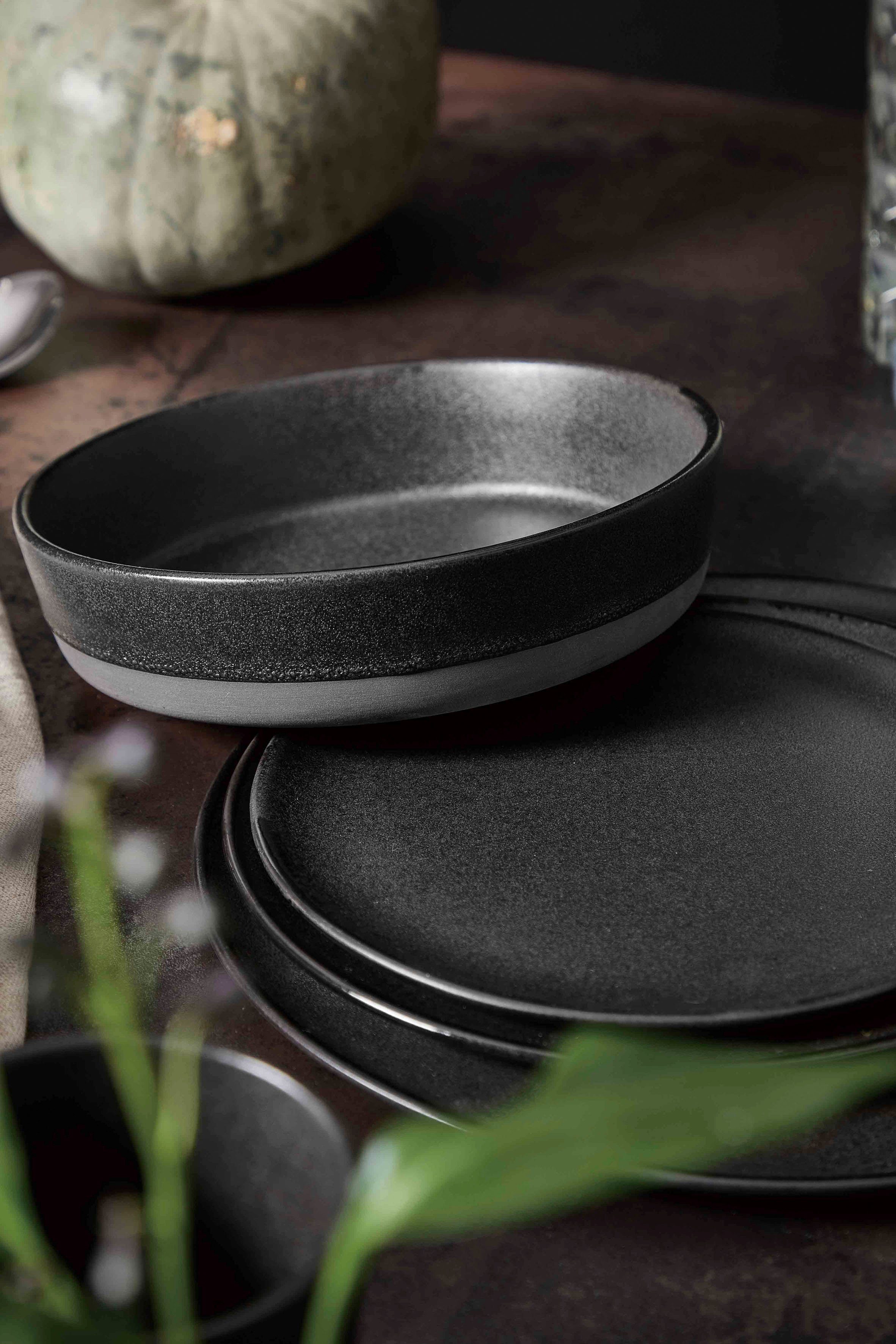 aida RAW Diep bord Raw Aardewerk, Ø 19 cm (set, 6 stuks)