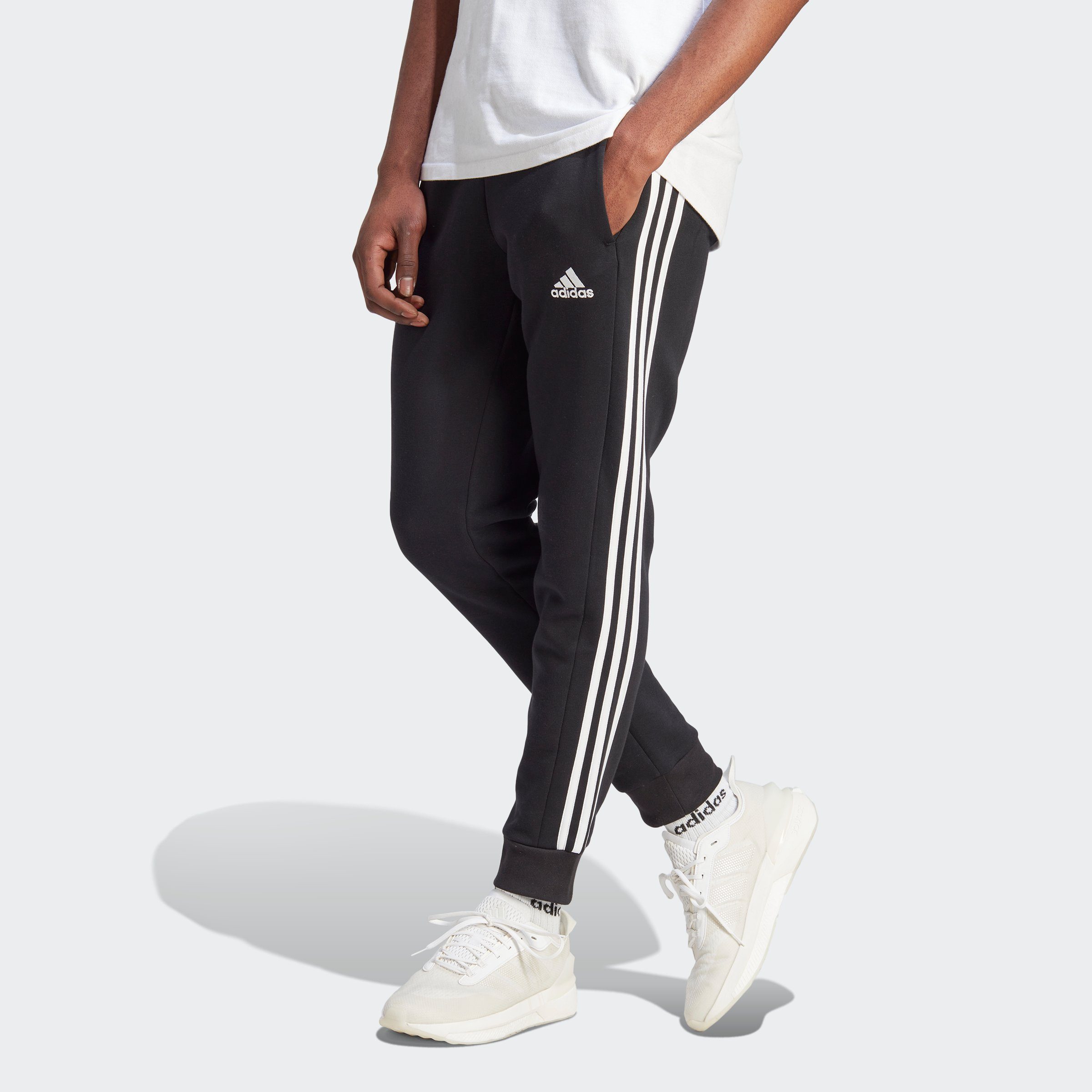 adidas Sportswear Sportbroek M 3S FL TC PT Joggingbroek van katoenmix (1-delig) heren sportbroeken maat XXXL zwart