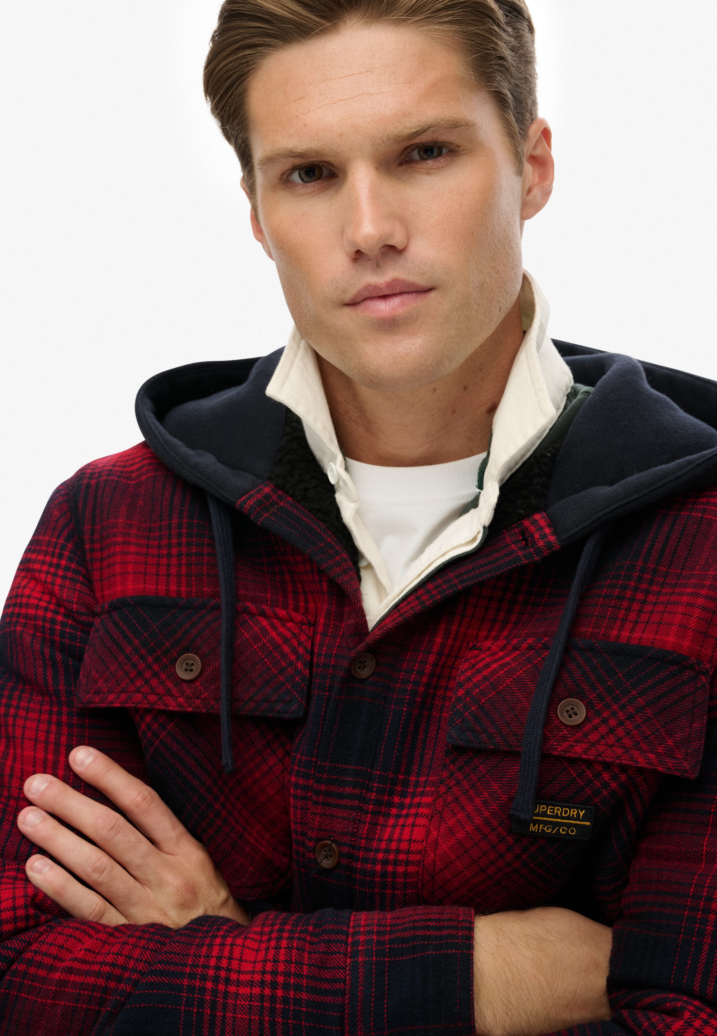 Superdry Overhemd met lange mouwen SURPLUS HOODED CHECK SHIRT