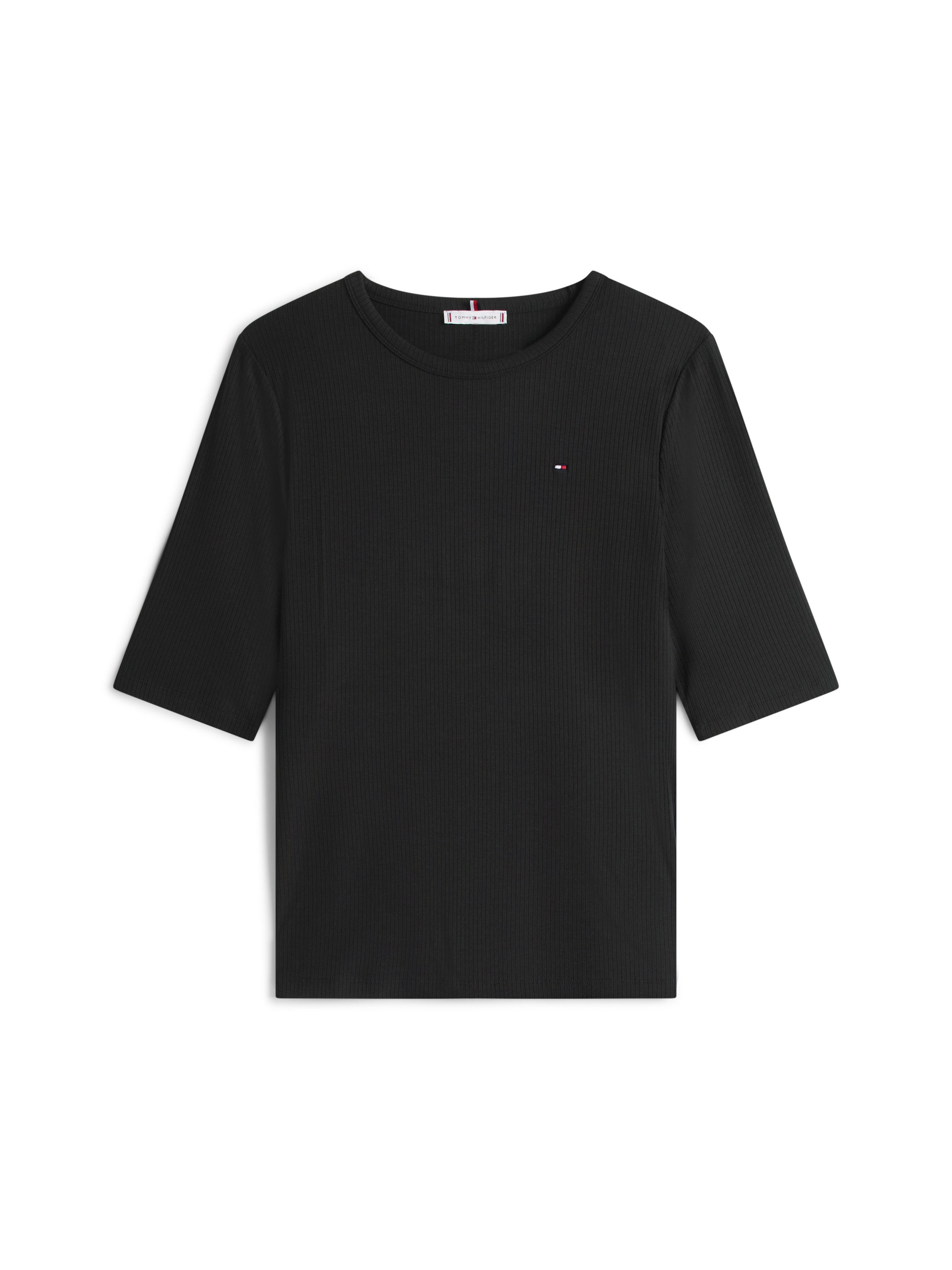 Tommy Hilfiger Curve Shirt met korte mouwen CRV SLIM 5X2 RIB C-NK 1/2 SLV