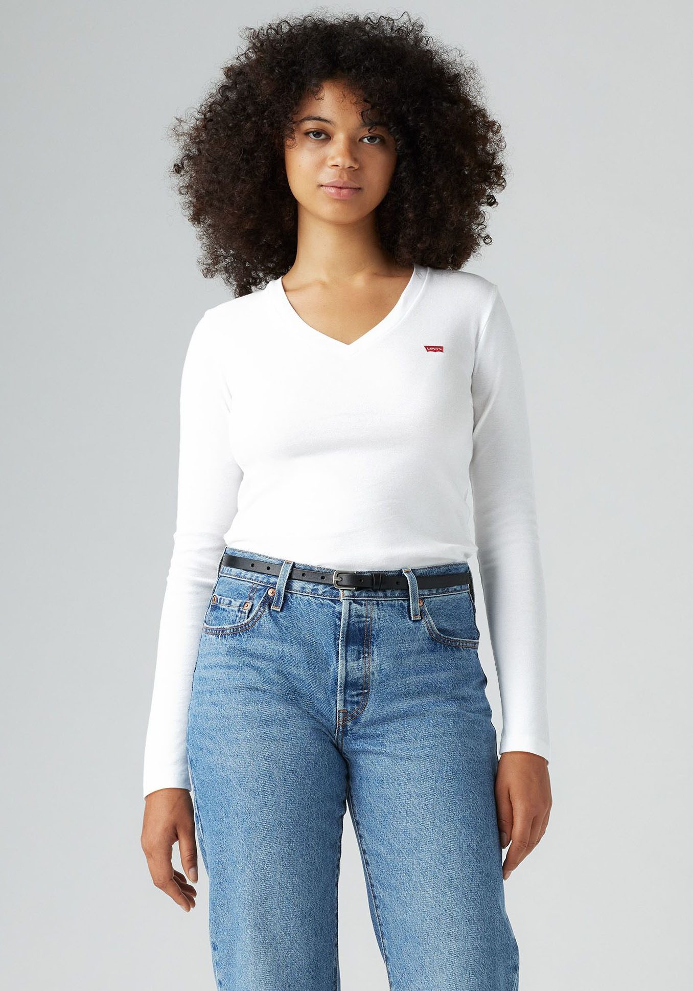 Levi's Shirt met lange mouwen ESSENTIAL HM LS VNECK