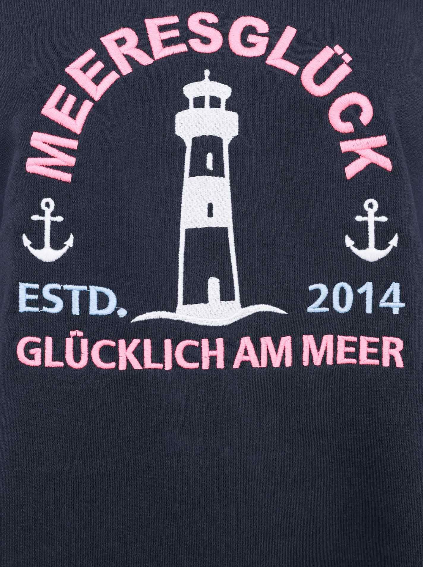 Zwillingsherz Sweatshirt met used-look randen, vuurtoren geborduurd