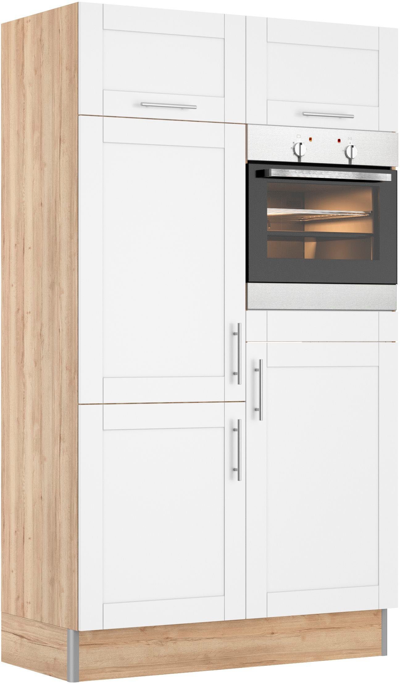 Kochstation Keuken KS-Ahus, Bak-/Koelmodule Breedte 120 cm, naar keuze met elektrische apparaten, softclose functie, MDF fronten
