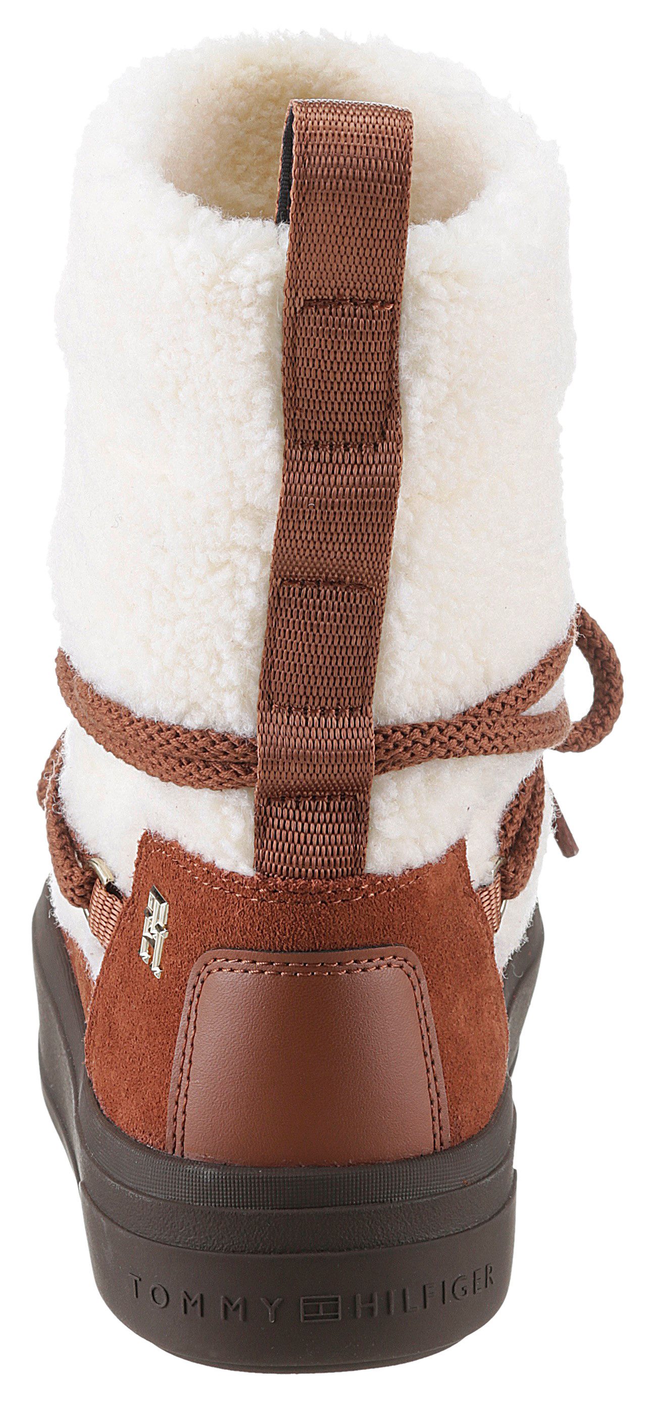 Tommy Hilfiger Snowboots LACE-UP FAUX SHEARLING SNOWBOOT , plateau, winterlaarzen, sneeuwlaarzen met opgezette veters