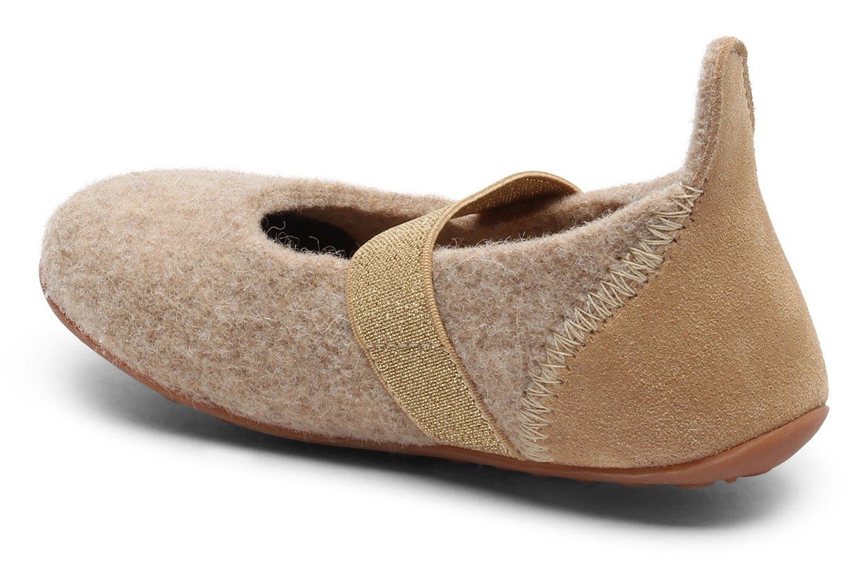 Bisgaard Pantoffels Bisgaard ballet wool Ballerina, instapschoen met praktische elastiek