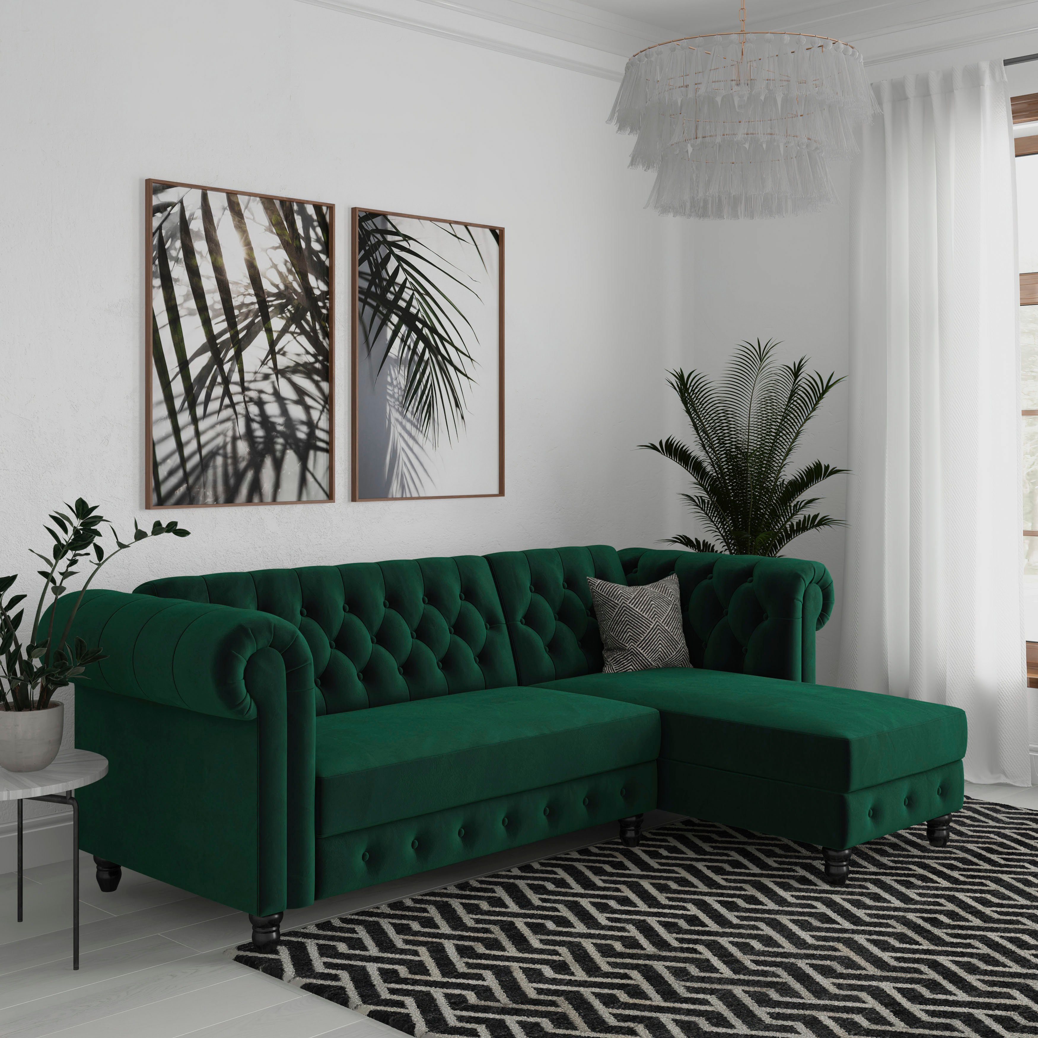 Dorel Home Hoekbank Felix, L-model, 241 cm (ligoppervlak108x195 cm), récamier verwisselbaar,