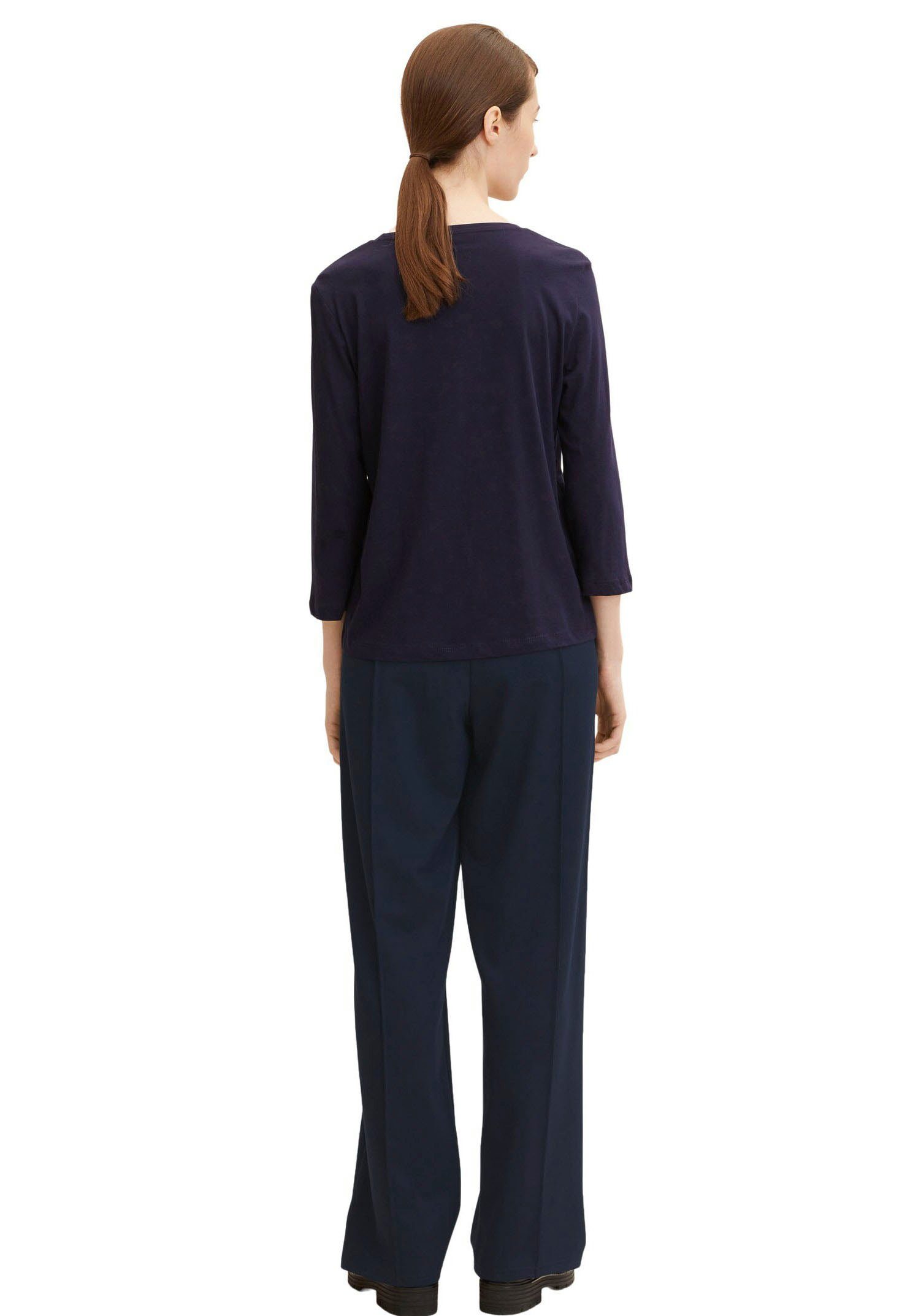 Tom Tailor Shirt met 3/4-mouwen dubbel - strepen + uni (2-delig, Set van 2)