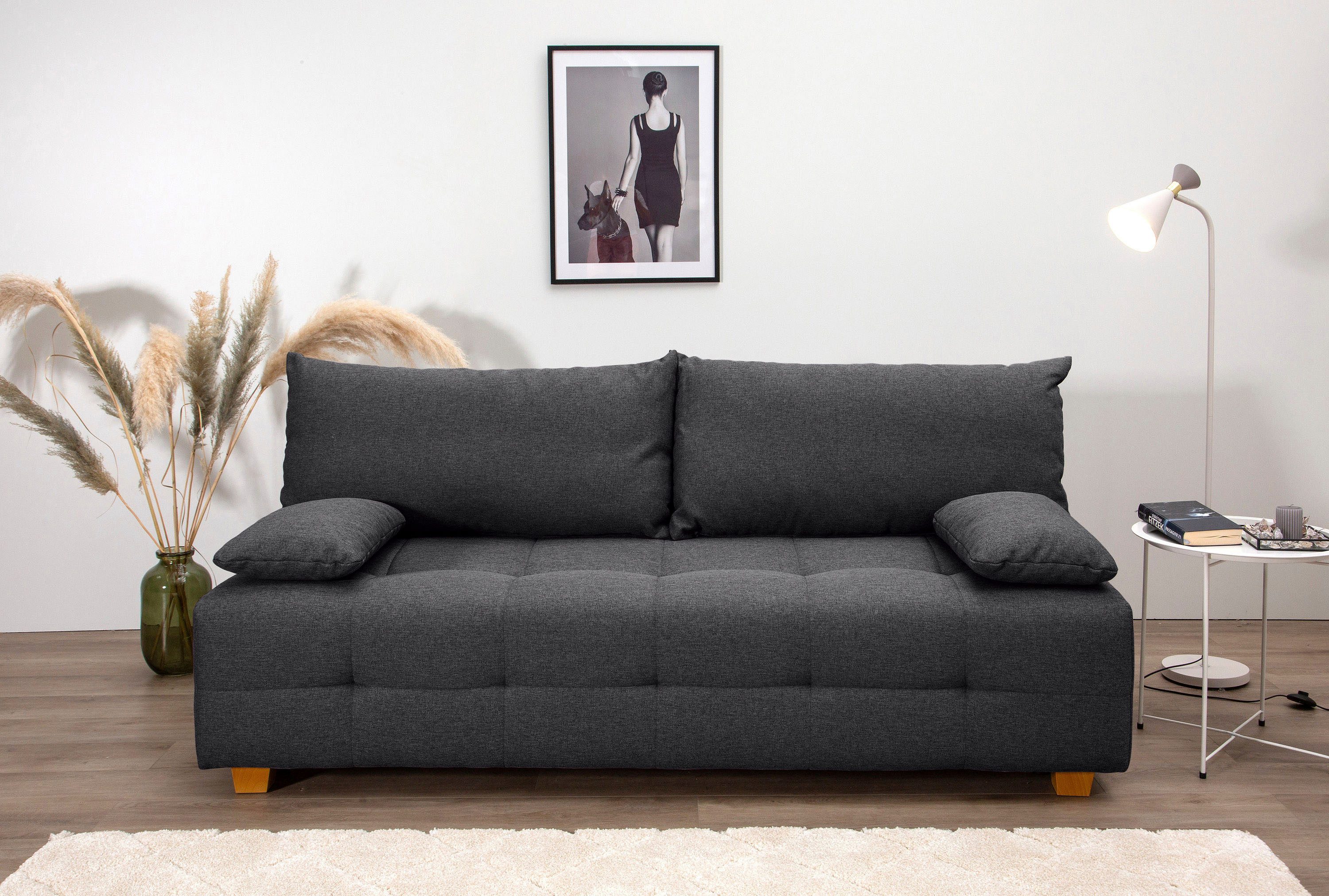 COLLECTION AB Slaapbank Bella Slaapbank, bedlade, bonellvering, rugkussen, armleuningkussen