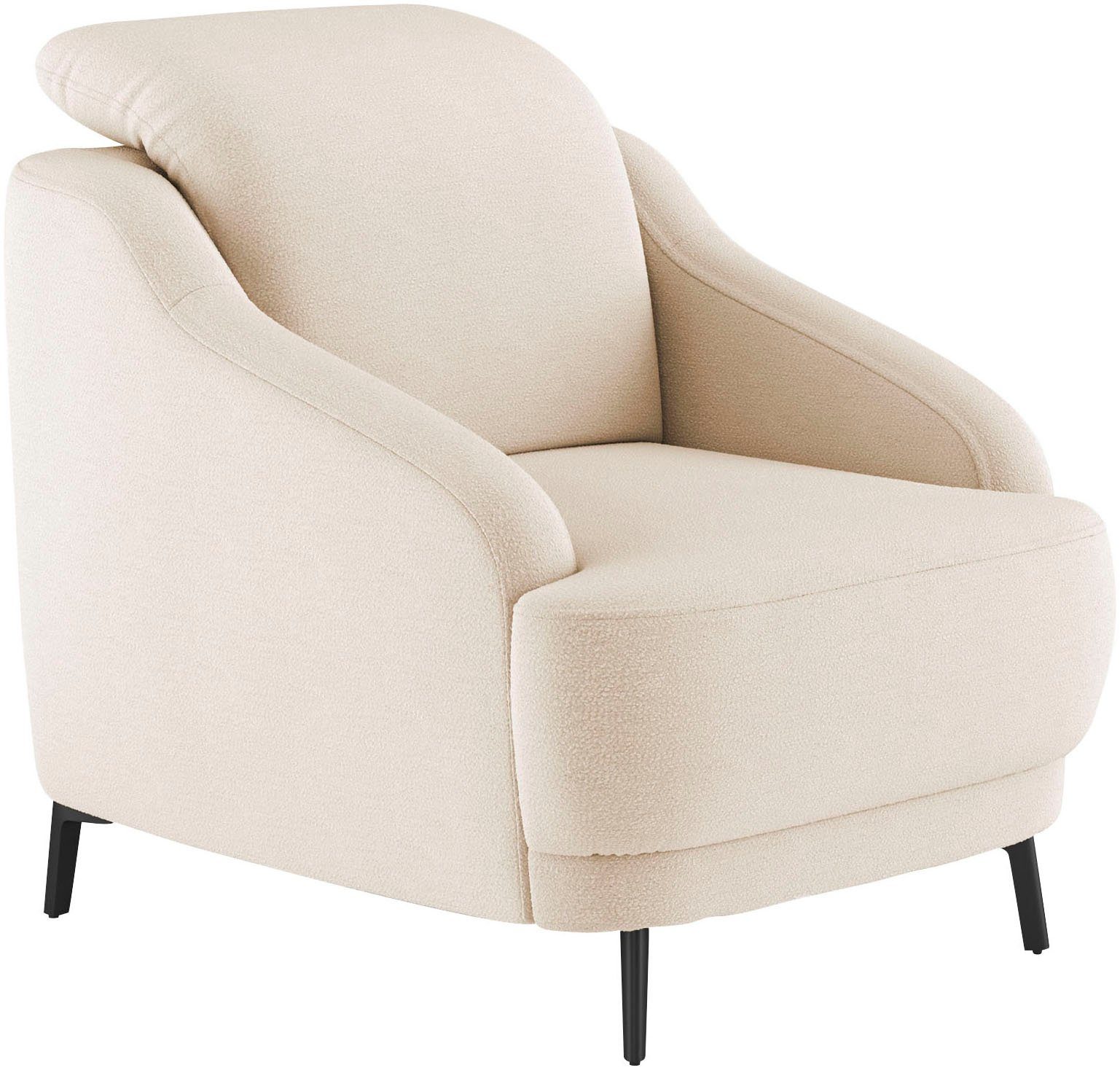sit&more Fauteuil Blues met metalen poten, matzwart (1 stuk)