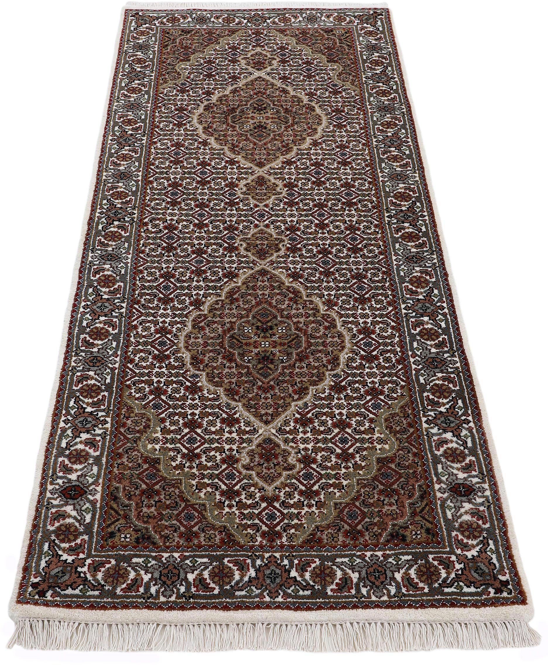 Woven Arts Loper Oosters tapijt Tabriz Mahi met de hand geknoopt, woonkamer, zuivere wol voor een warme omgevingsklimaat