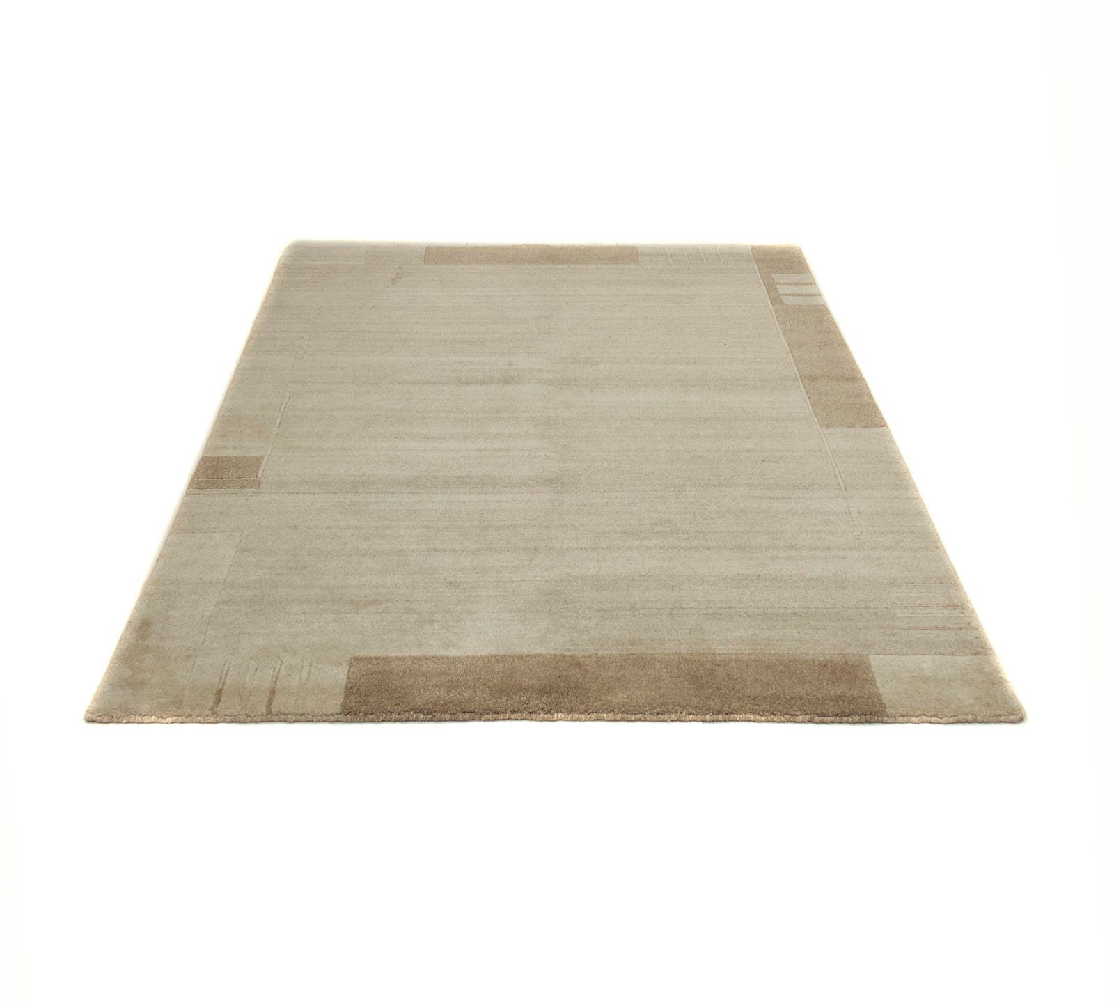 morgenland Wollen kleed Nepal vloerkleed met de hand geknoopt beige handgeknoopt